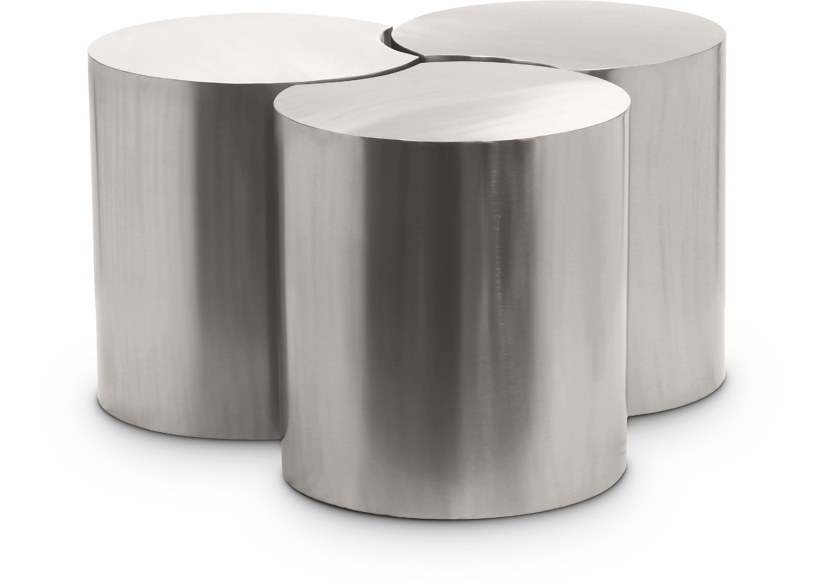 Dimple - 16" 3 Piece Modular Coffee Table - Silver