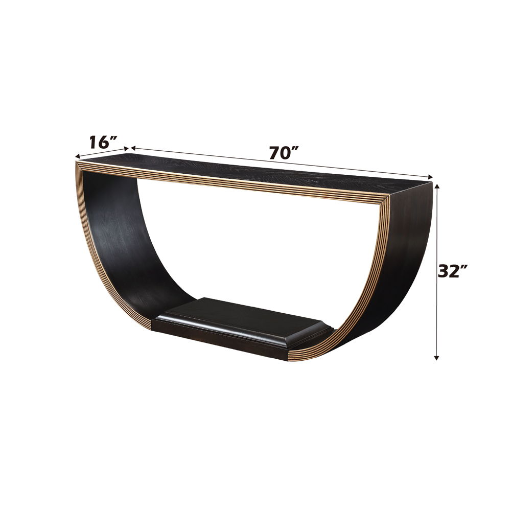 Maceo - Console Table - Black & Gold, black, view 4