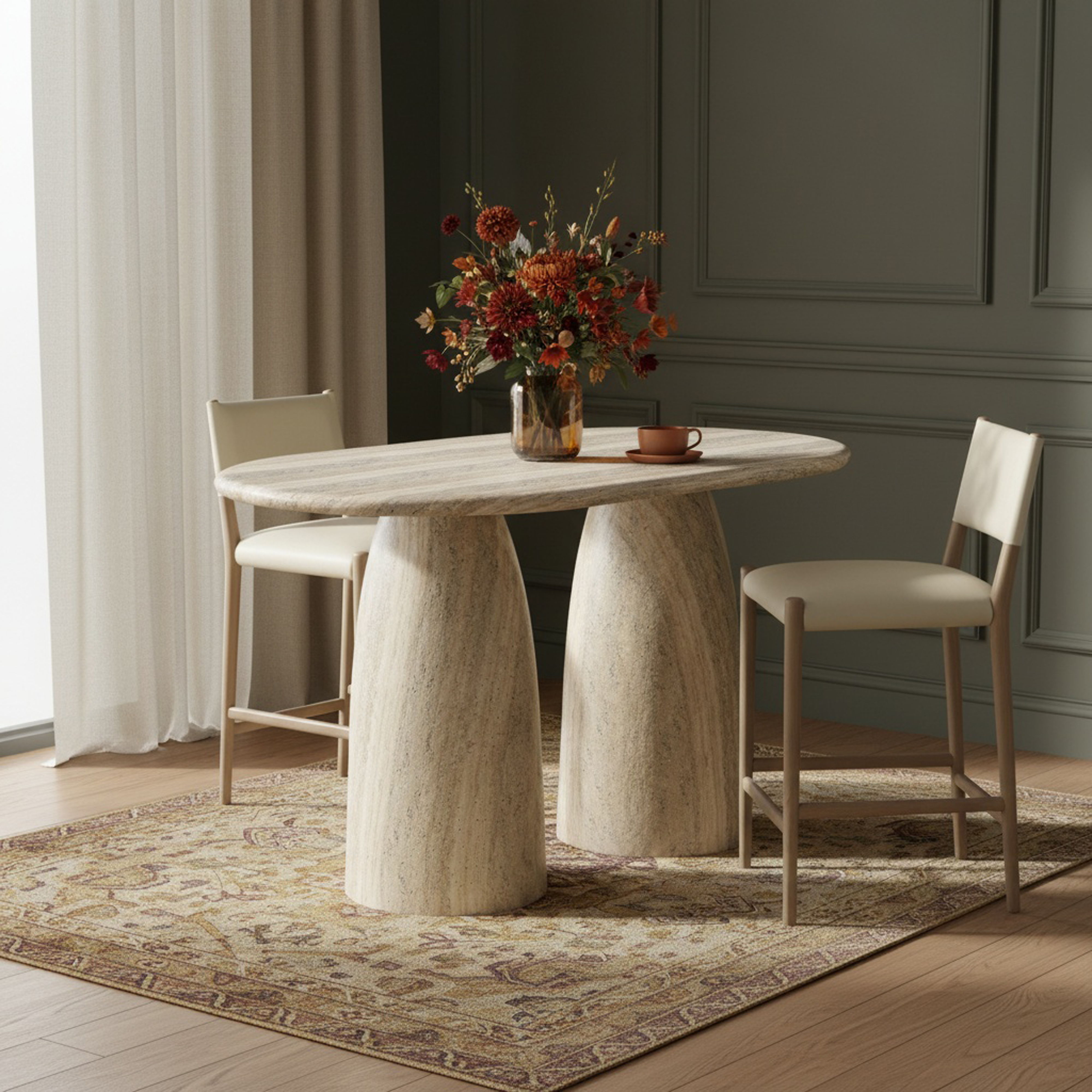 Cosenza - Concrete Indoor / Outdoor Counter Height Table (3 Boxes) - Travertine