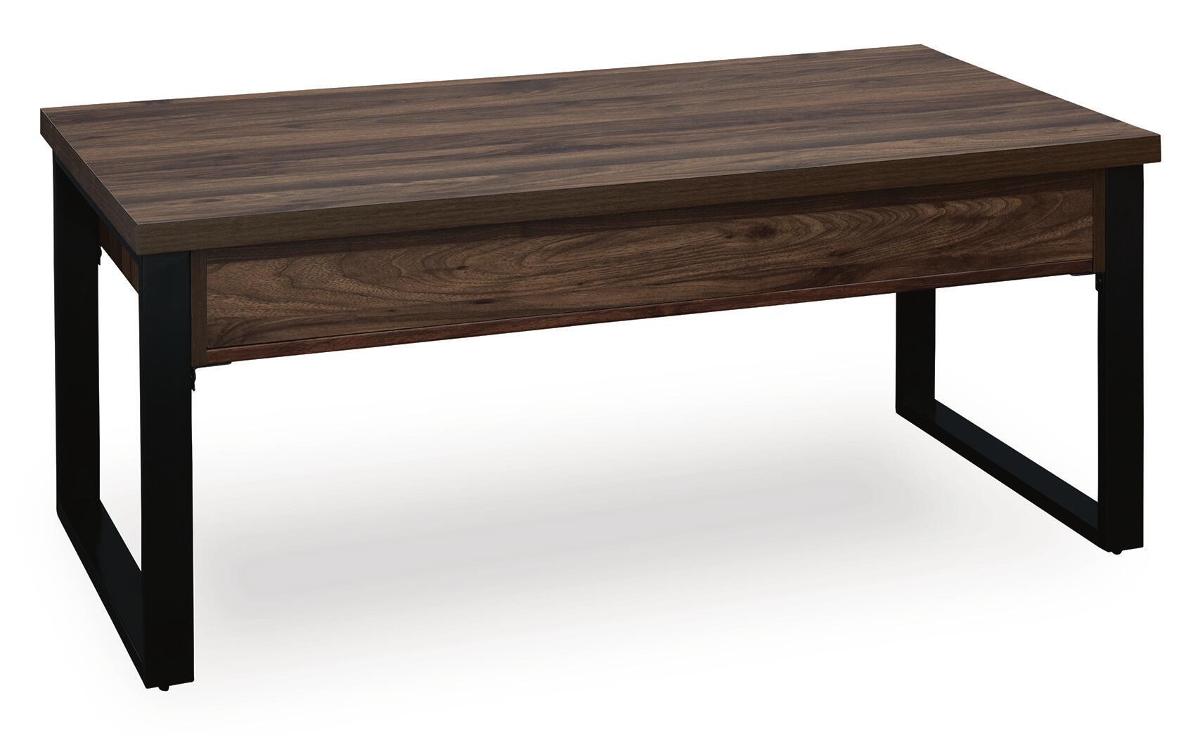 Ashley Furniture Wickman Falls - Rectangular Cocktail Table - Dark Brown - Image 5