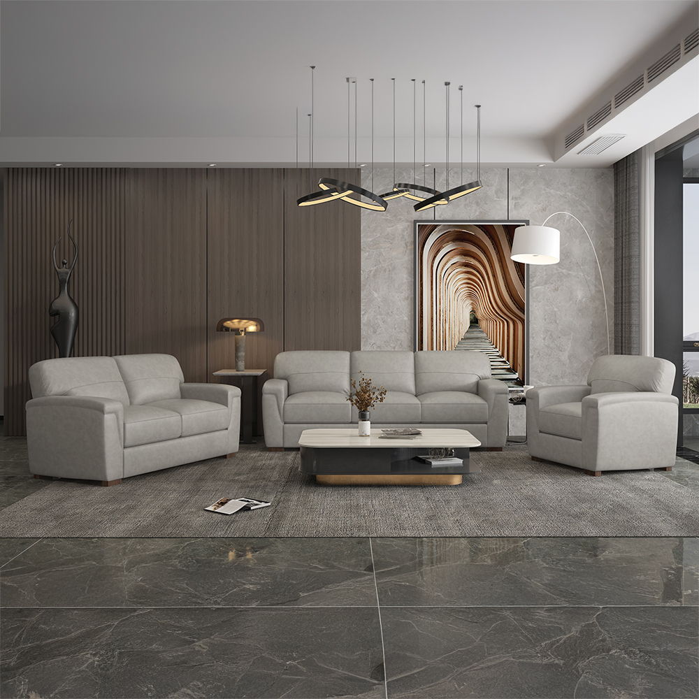 Cornelia - Chair - Pearl Gray Leather, beige