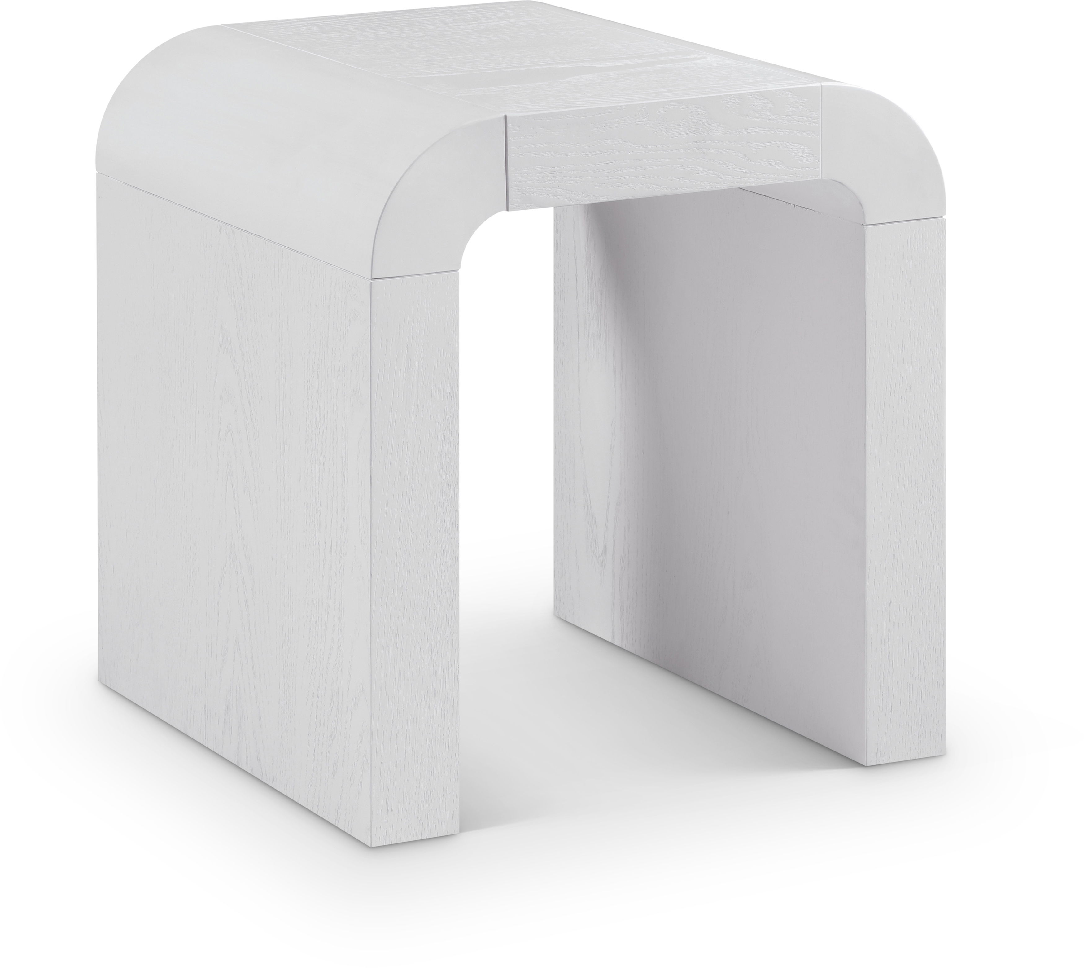 Toulon - Oak Veneer End Table - White