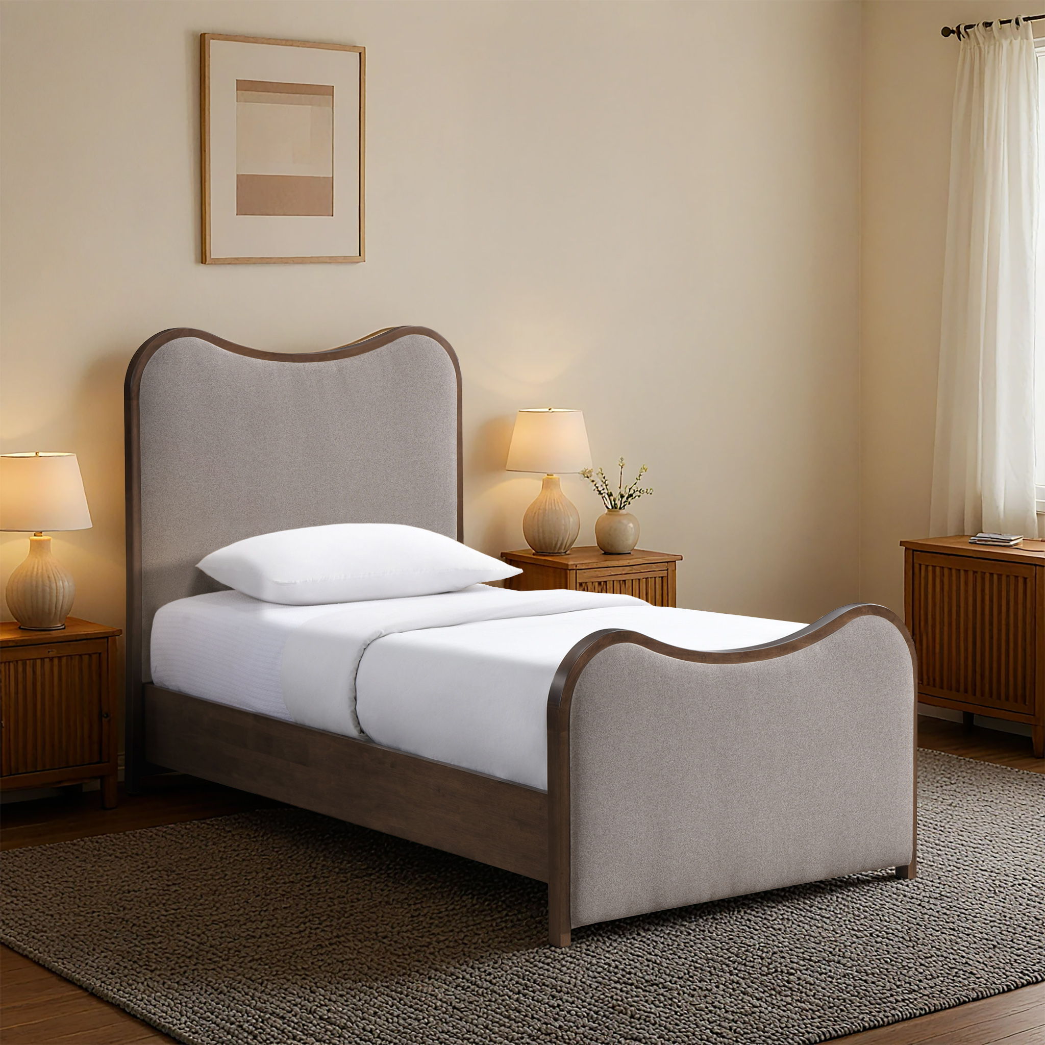 Arvada - Upholstered Twin Bed - Brown