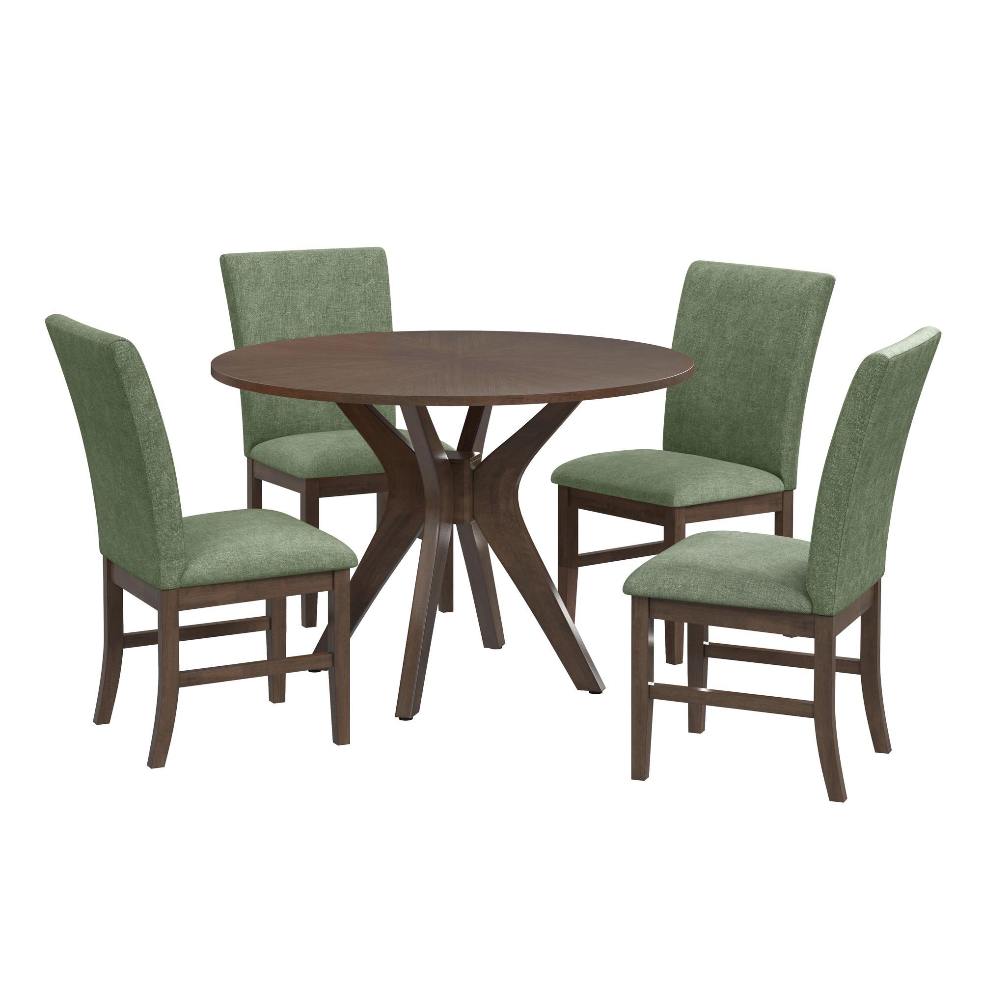 5 Pc · Round Table And Four Fabric Chairs