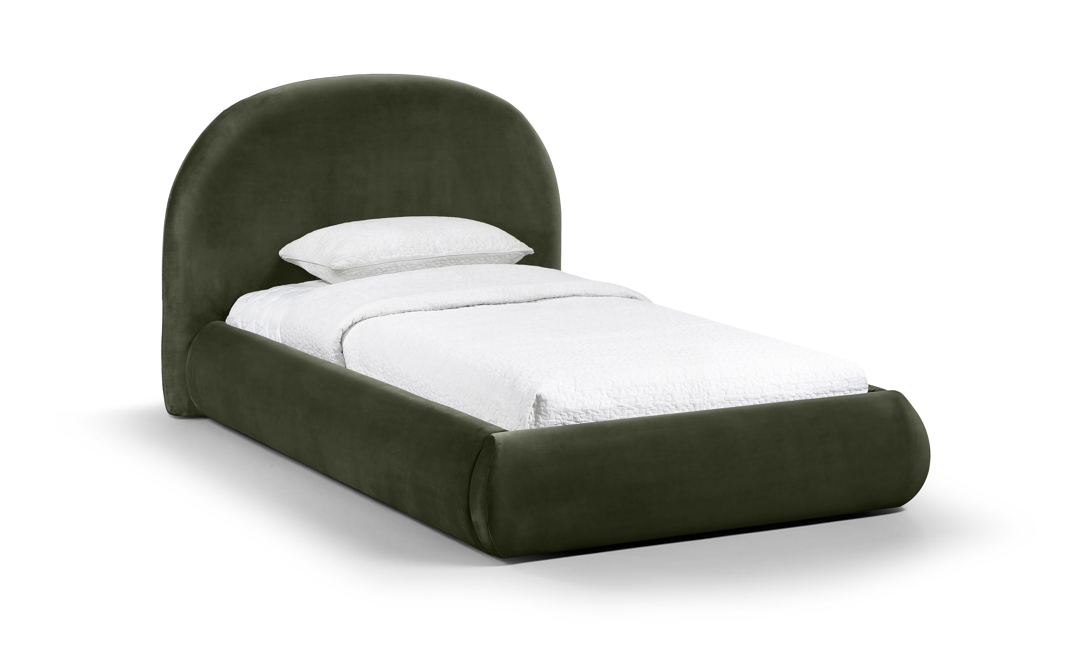 Celine - Upholstered Twin Bed - Green