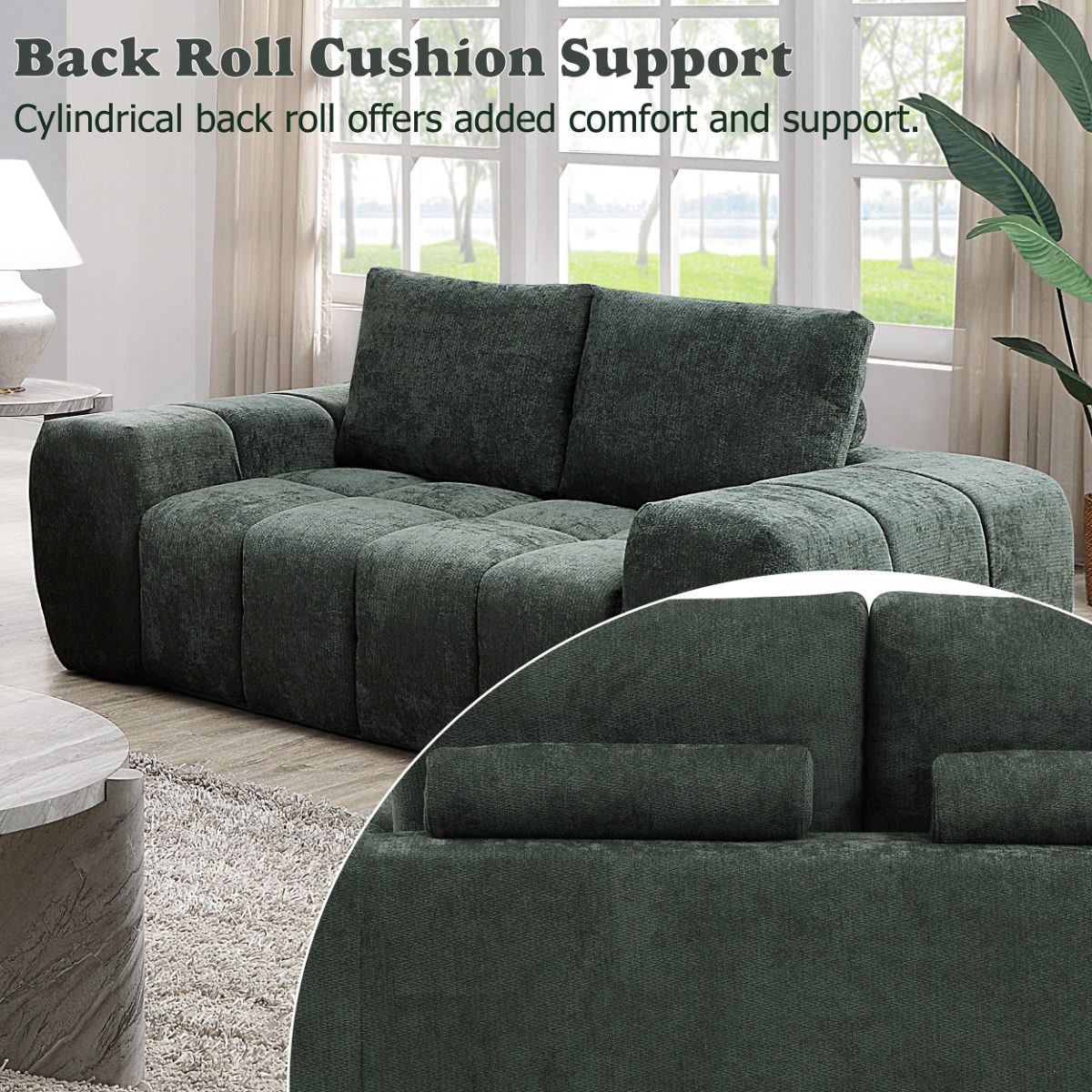 Medwin - Loveseat - Green, dark green, view 8