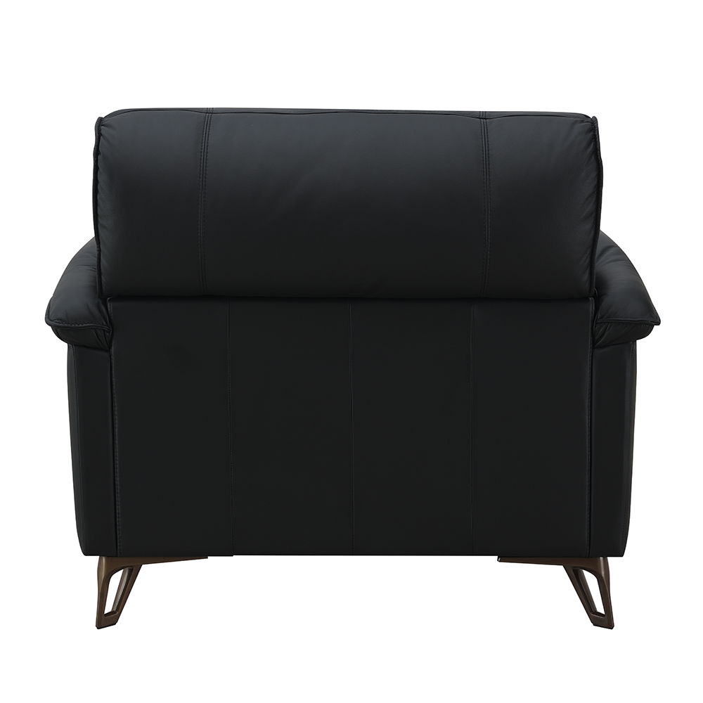 Eilene - Chair - Black Top Grain Leather, black, view 3