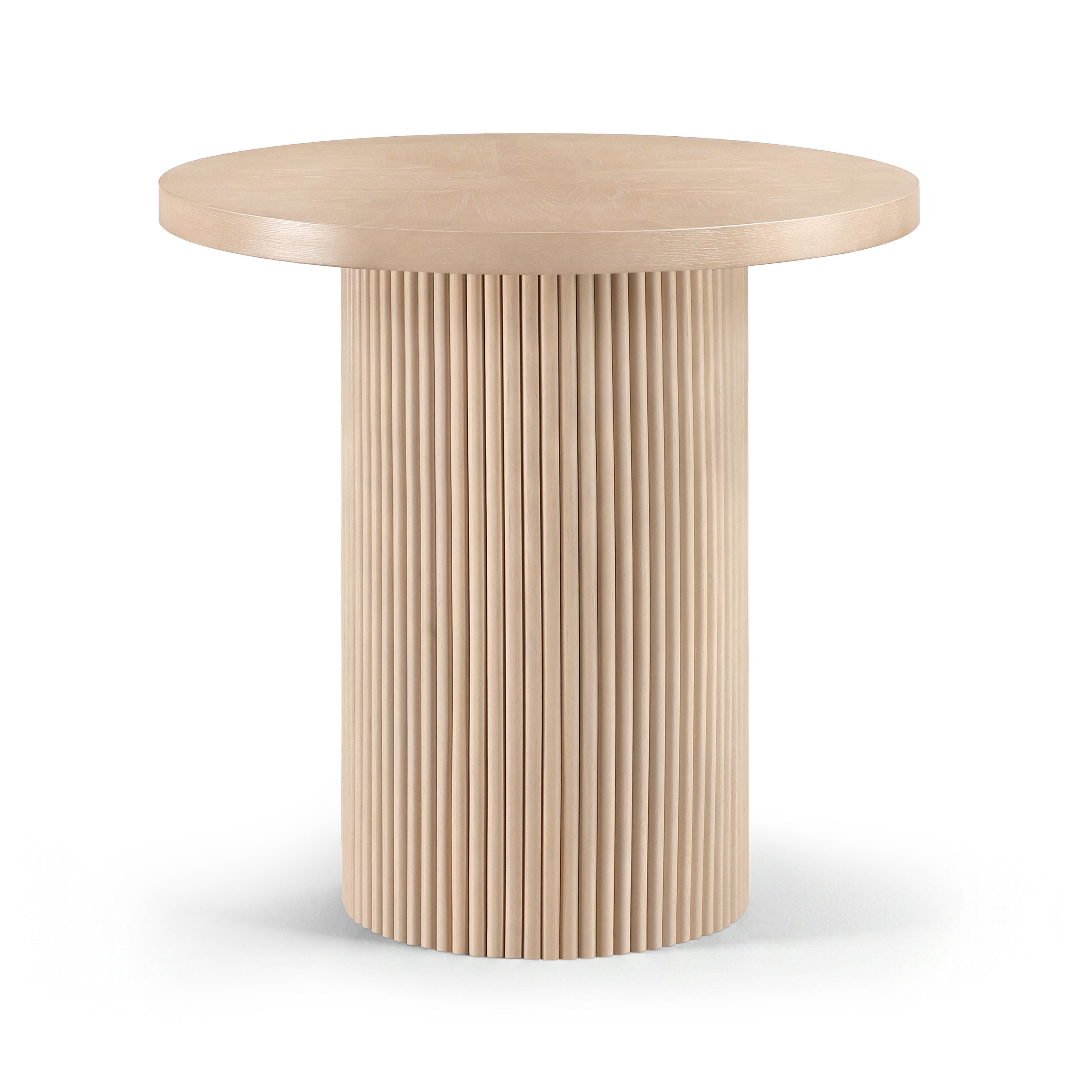 Belinda - Oak Veneer And Solid Wood Round Counter Height Table - Natural