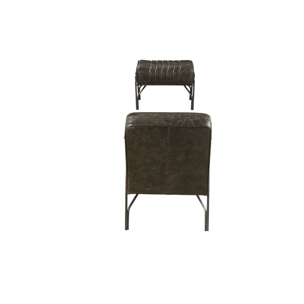 Sarahi - Accent Chair - Distress Espresso Top Grain Leather, black, view 4