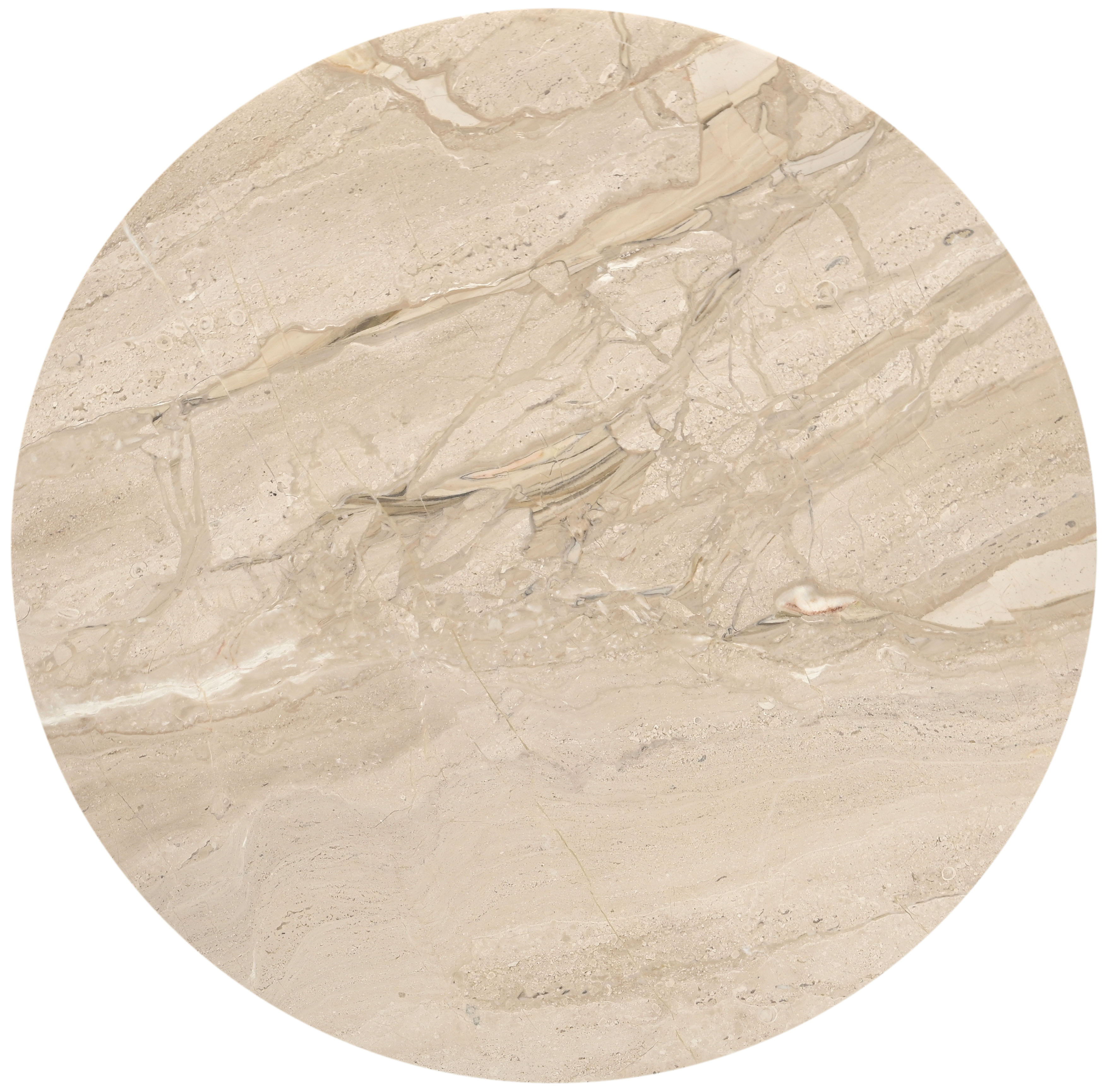 Liona - Marble And Mango Wood End Table - Beige