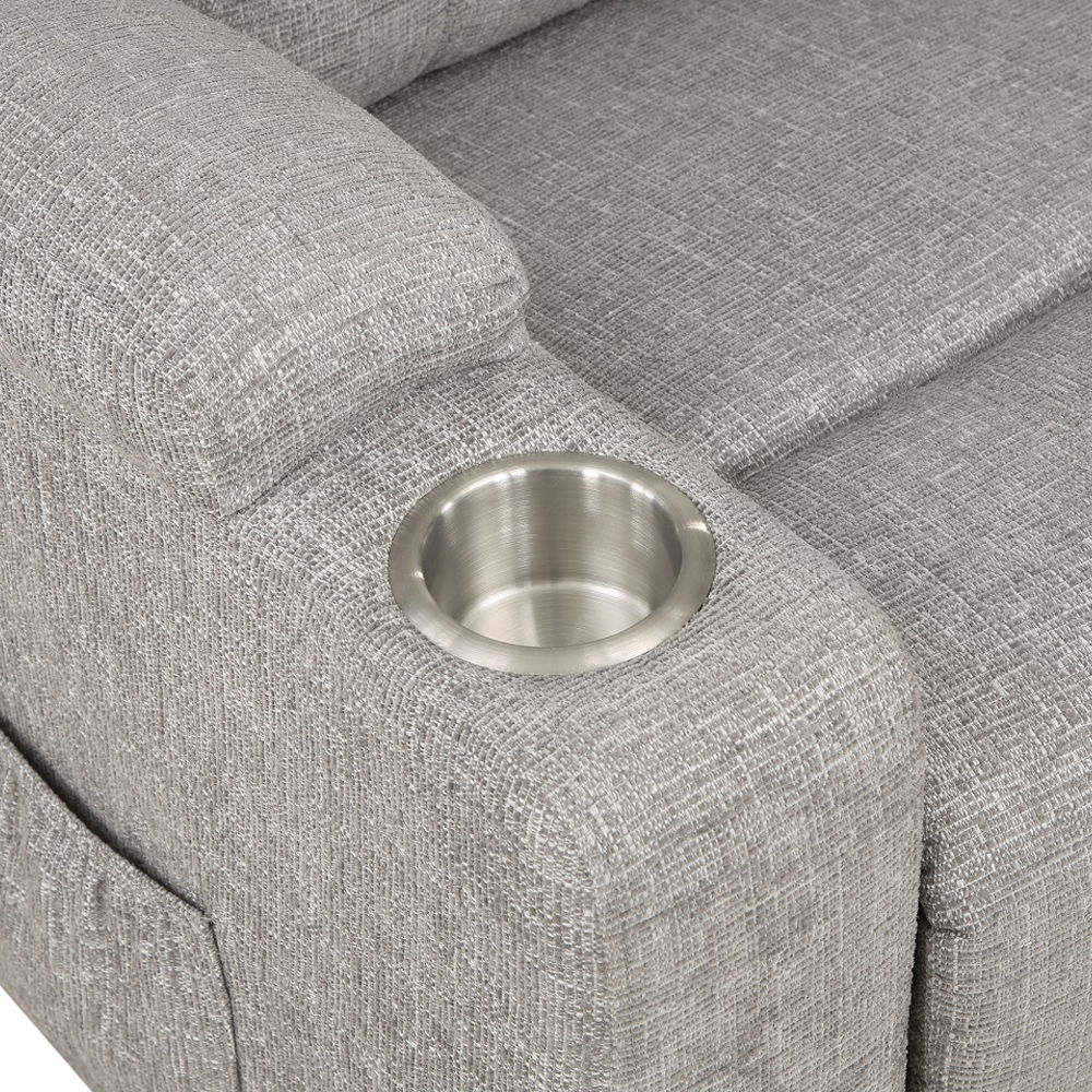 Evander - Recliner With Power Lift & Massage - Light Gray Chenille, light gray, view 5