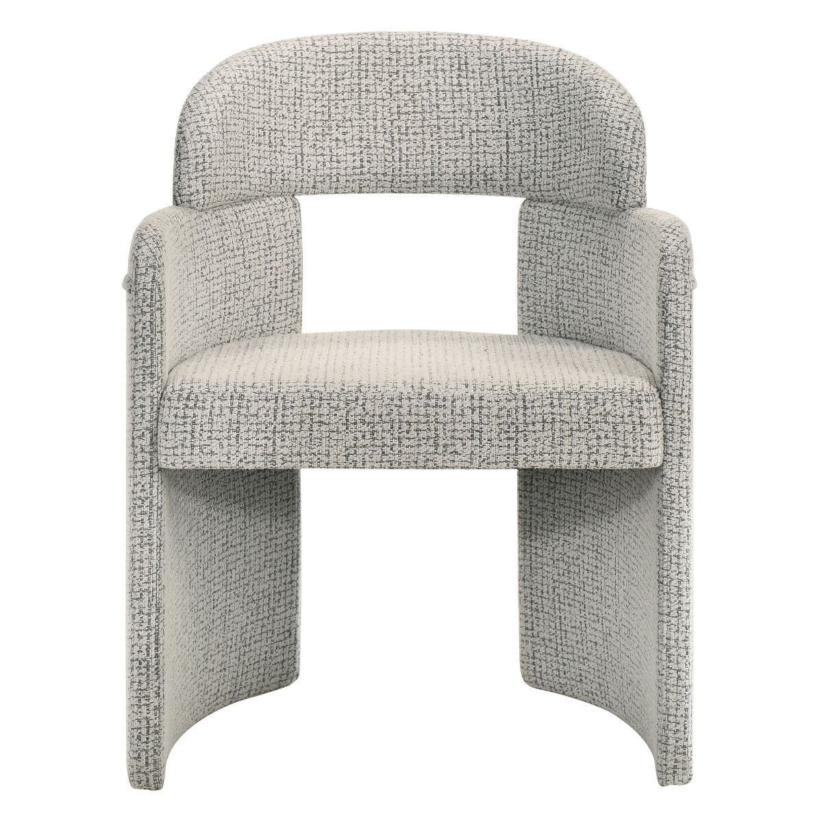Kyree - Arm Chair (Set of 2) - Chenille & Walnut, gray, view 3