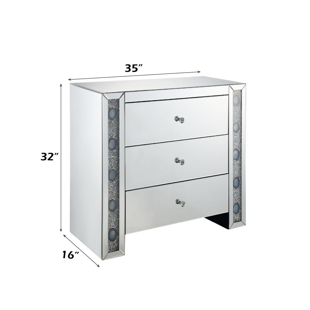 Sonia - Console Cabinet - Mirrored & Faux Agate, silver, view 7