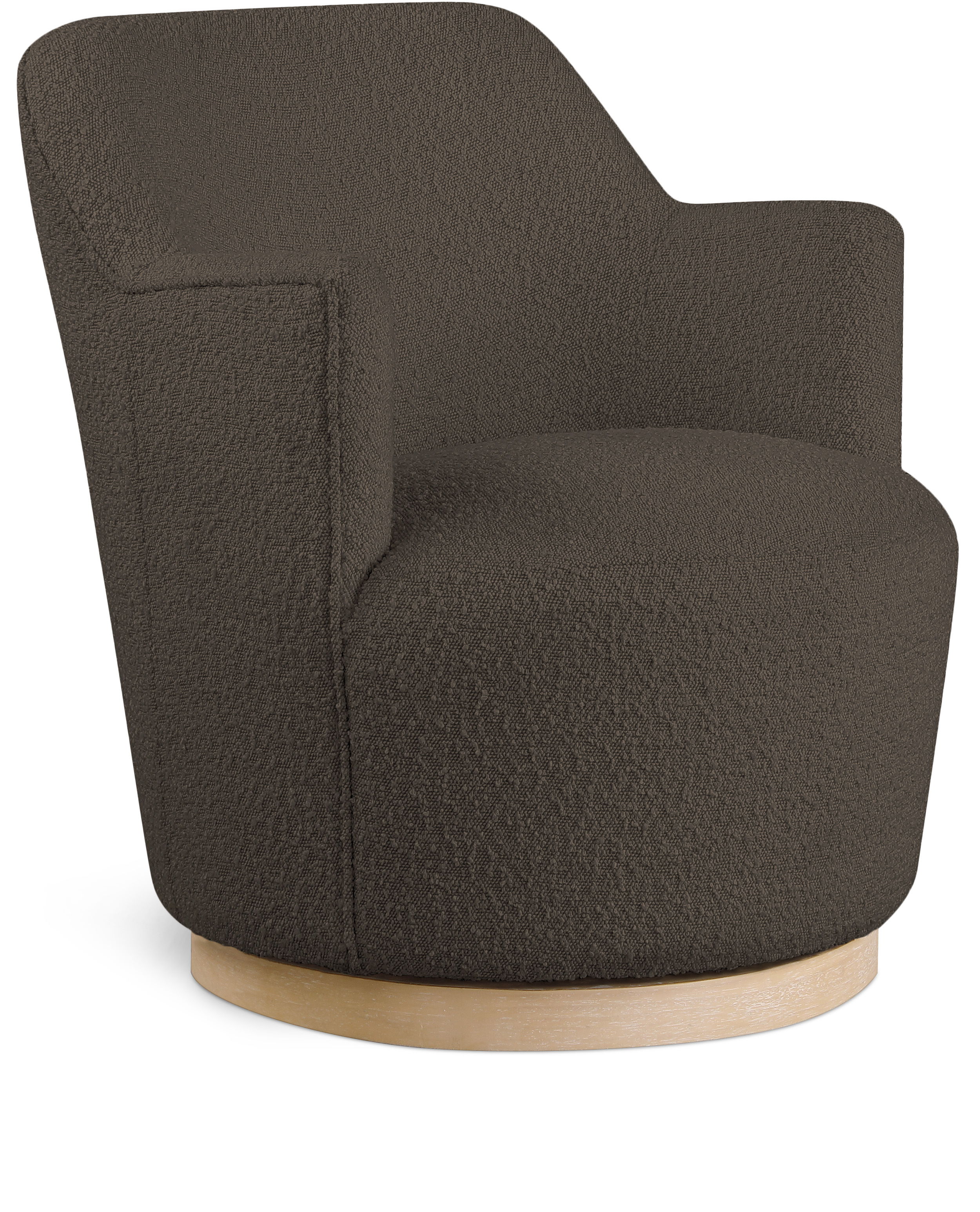 Clarita - Boucle Swivel Accent Chair - Brown