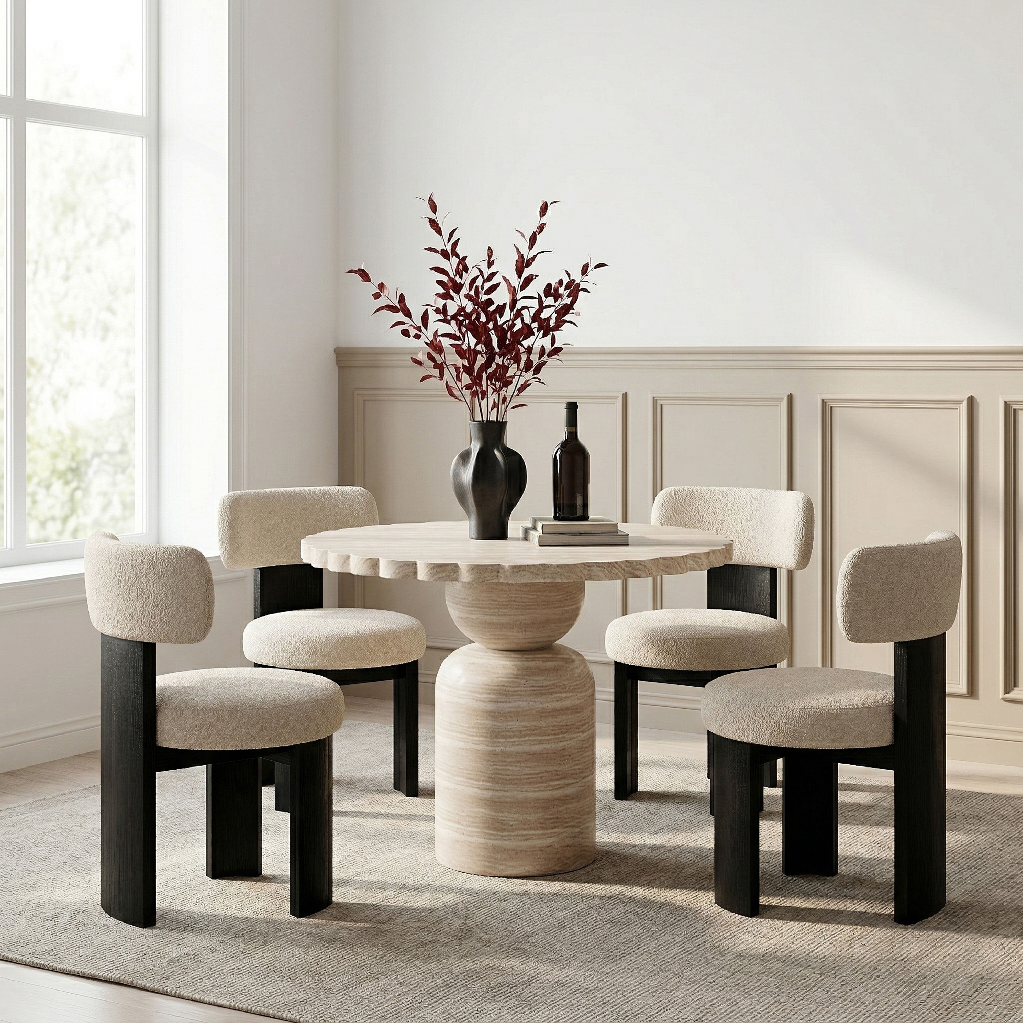 Petalia - 36'' Indoor/Outdoor Dining Table - Travertine