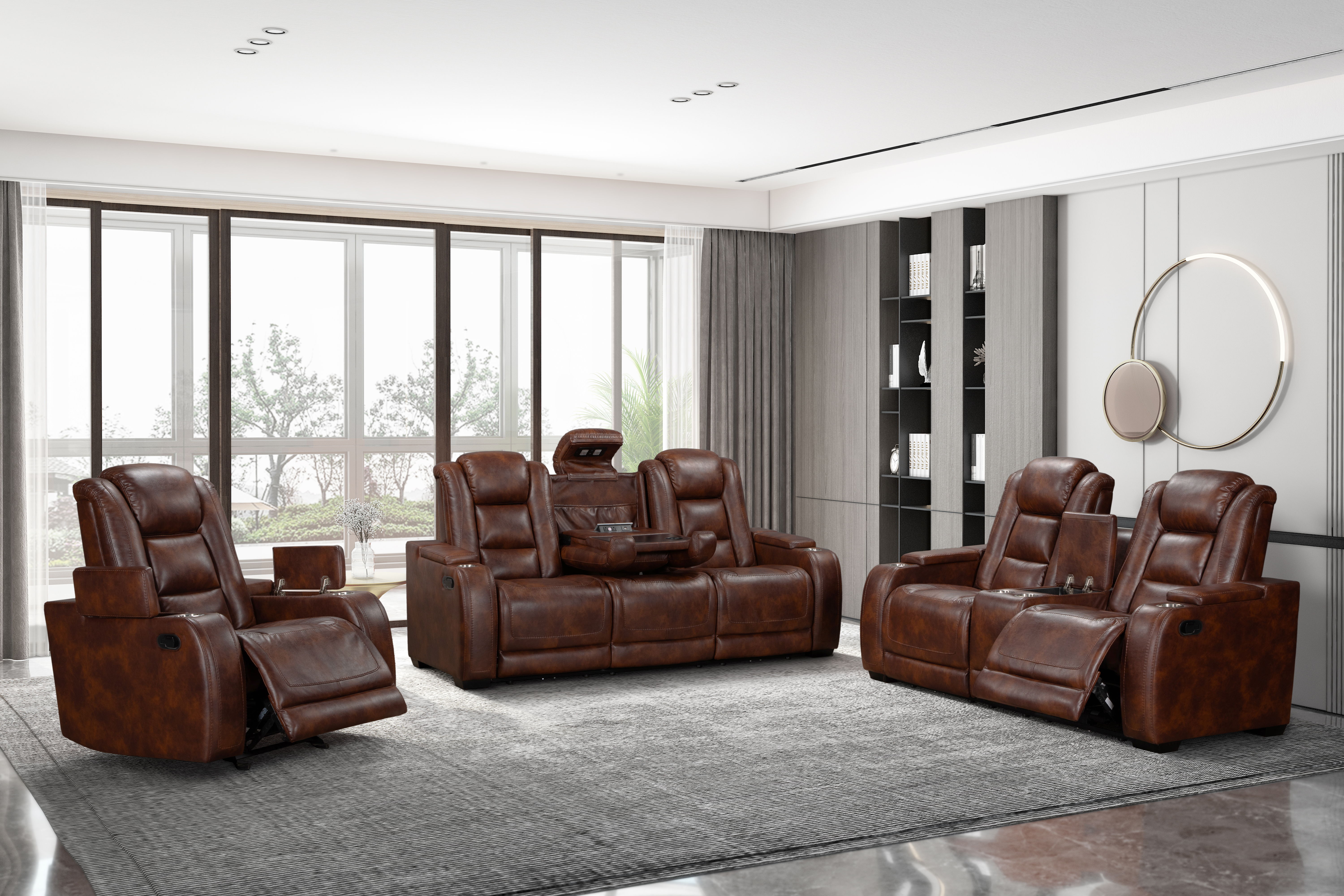 Chester - Glider Recliner - Brown, dark brown, view 6