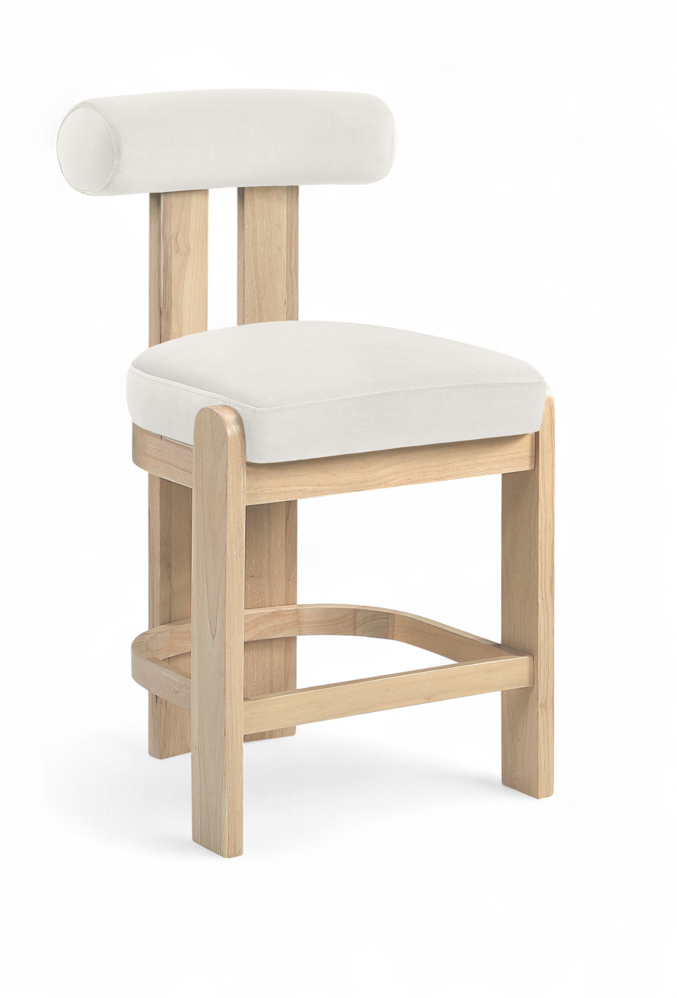 Arienzo - Velvet Performance Fabric Upholstered Counter Stool (Set of 2) - Cream