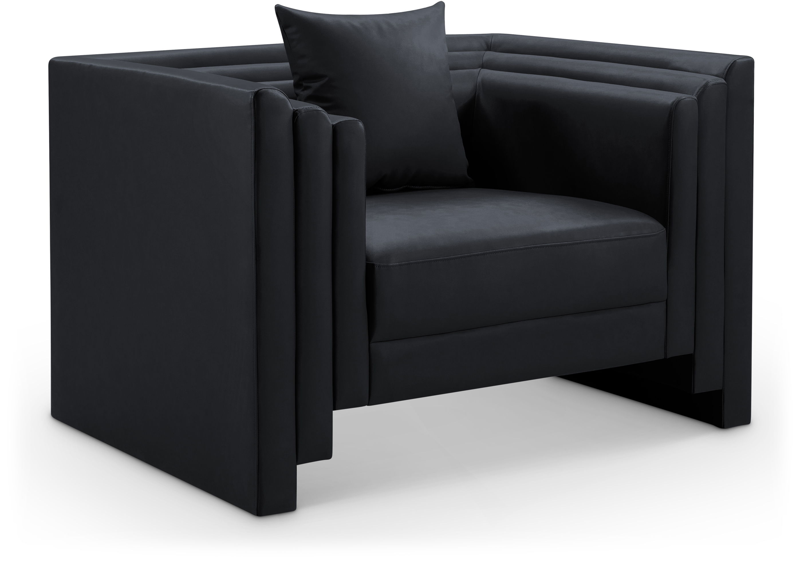 Everett - Vegan Leather Upholstered Chair - Black
