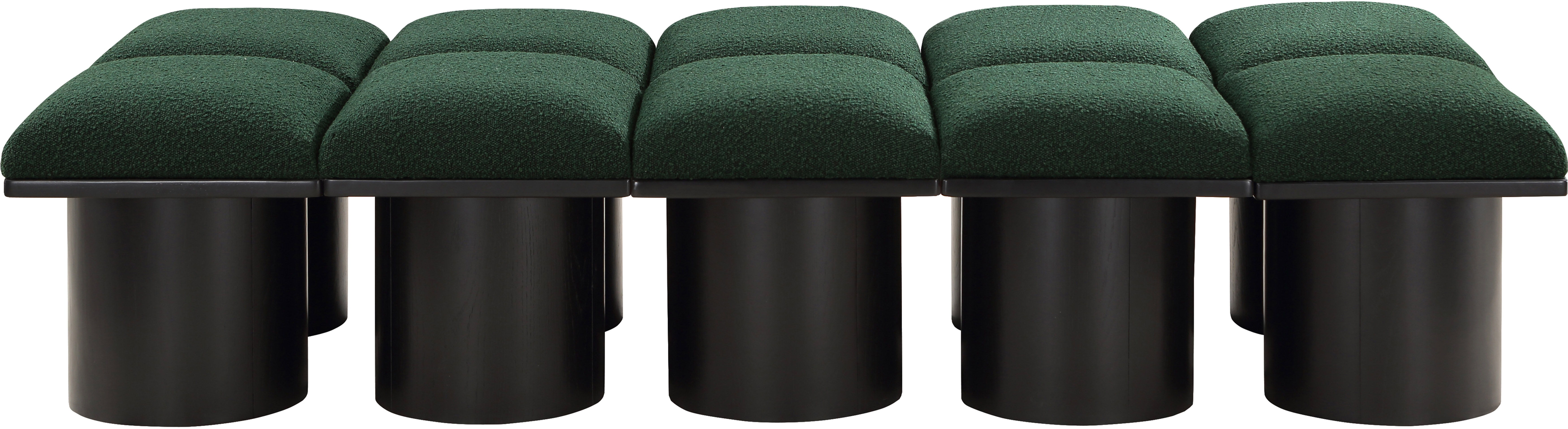 Pavilion - 77.5" 10 Piece Modular Bench With Black Base - Green