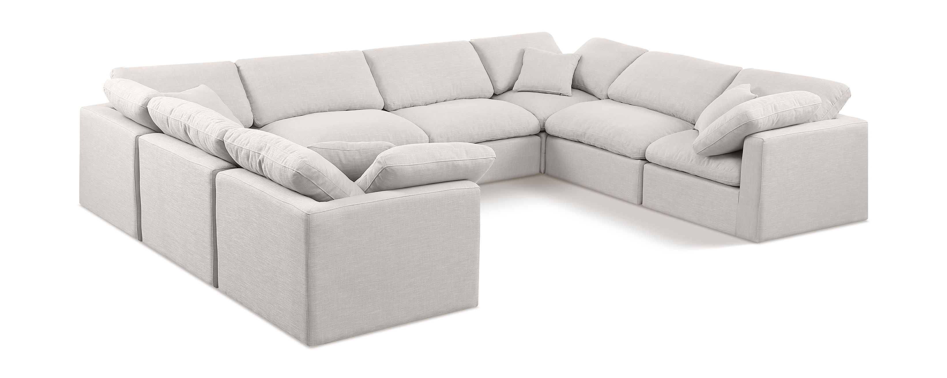 Indulge - Linen 8 Piece Modular Sectional - Cream