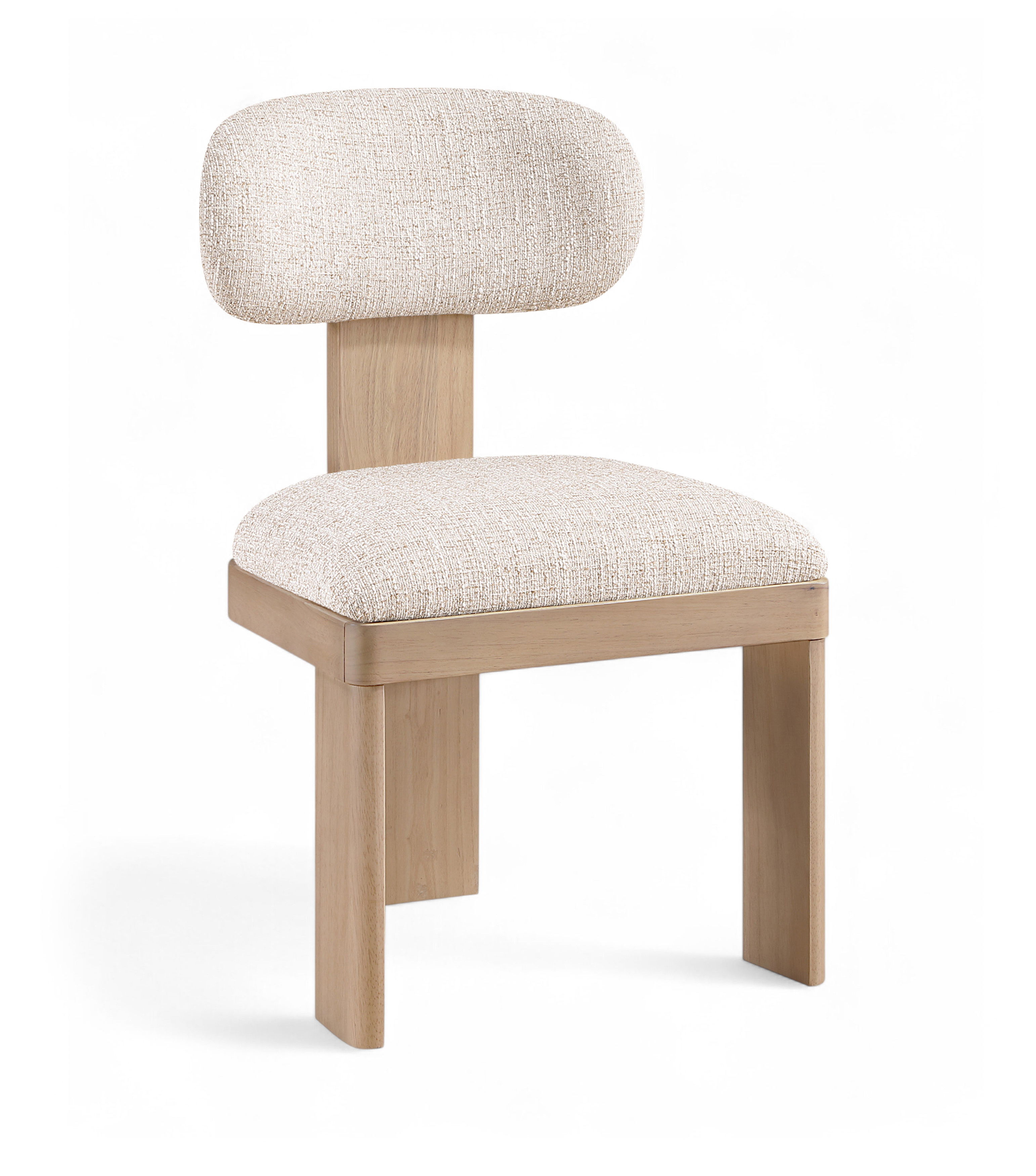 Timbra - Linen Textured Fabric Upholstered Dining Chair (Set of 2) - Beige / Natural