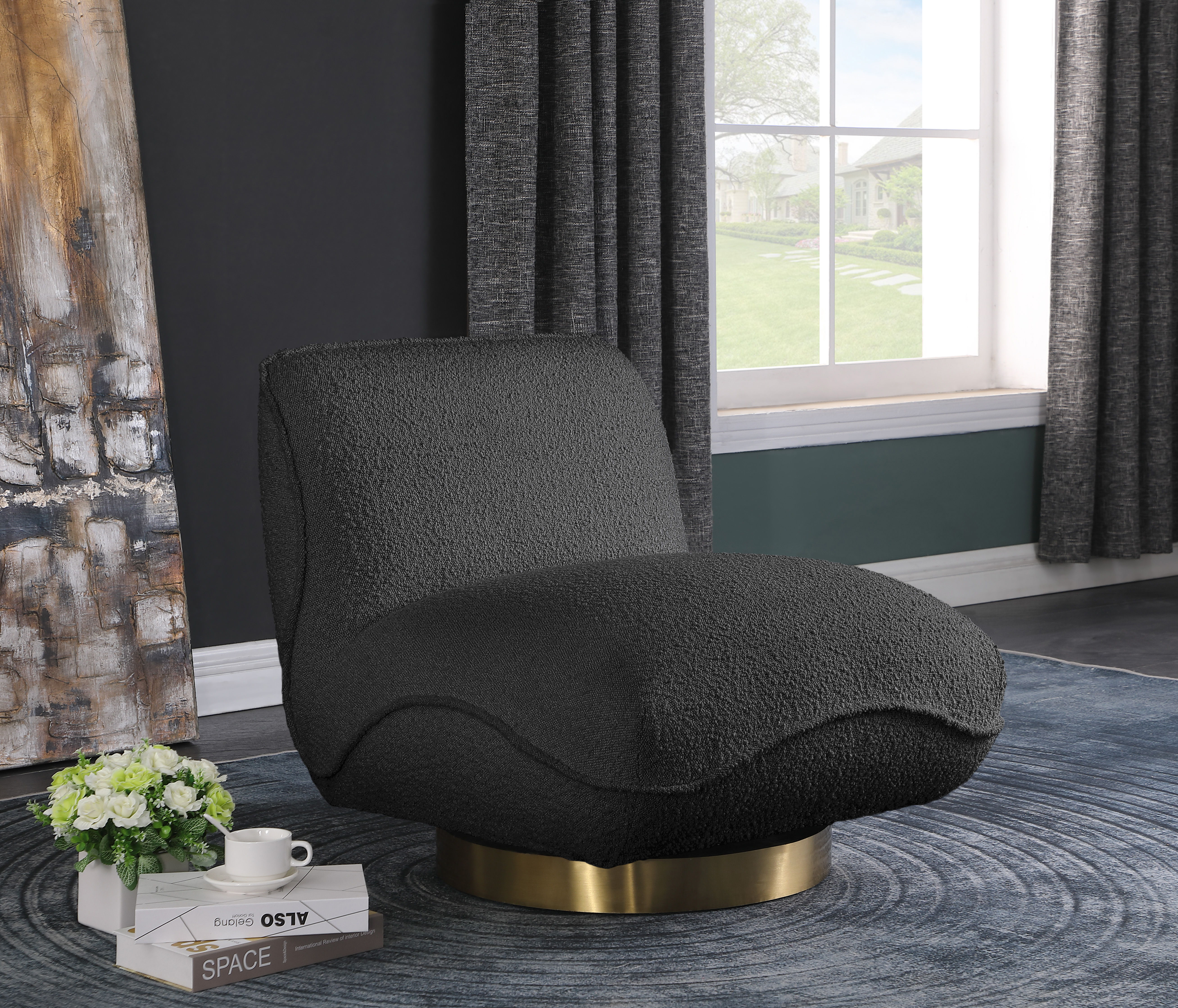 Geneva - Swivel Accent Chair - Black
