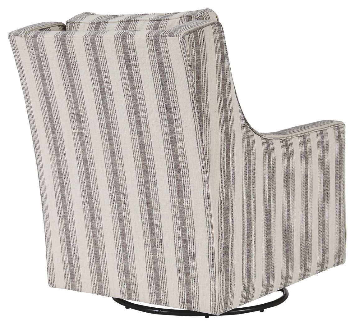 Ashley Furniture Kambria - Swivel Glider Accent Chair - Ivory / Black - Image 5