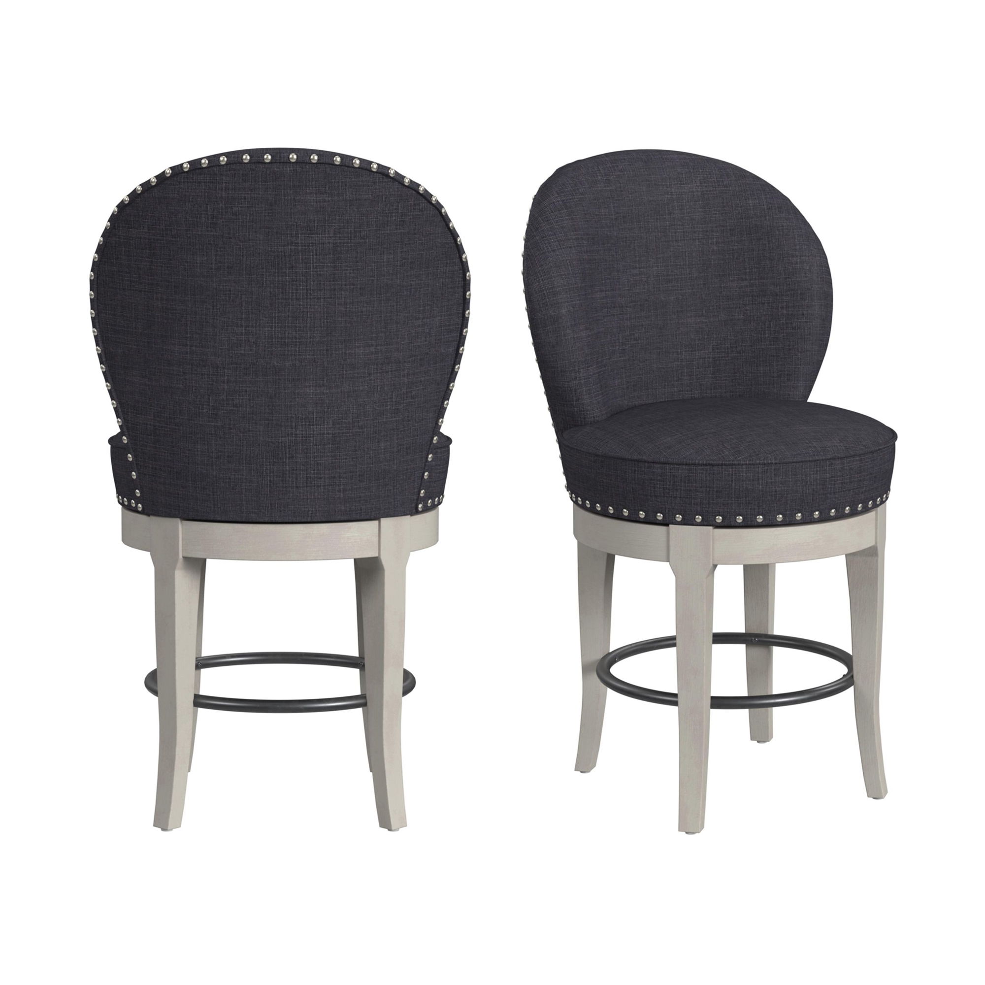Westford - Swivel Counter Stool (Set of 2) - Charcoal Gray