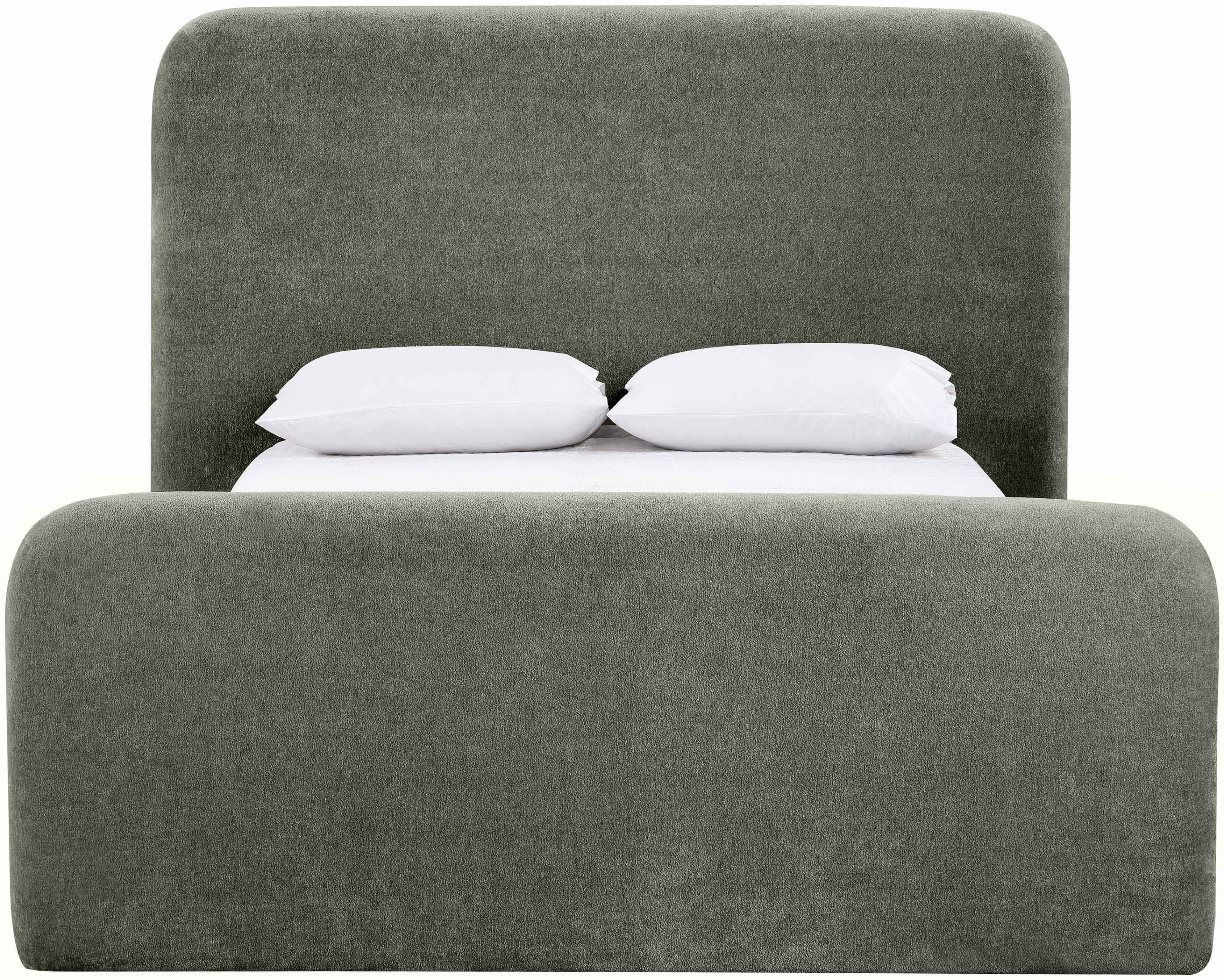 Fira - Chenille Fabric Upholstered Full Bed - Green
