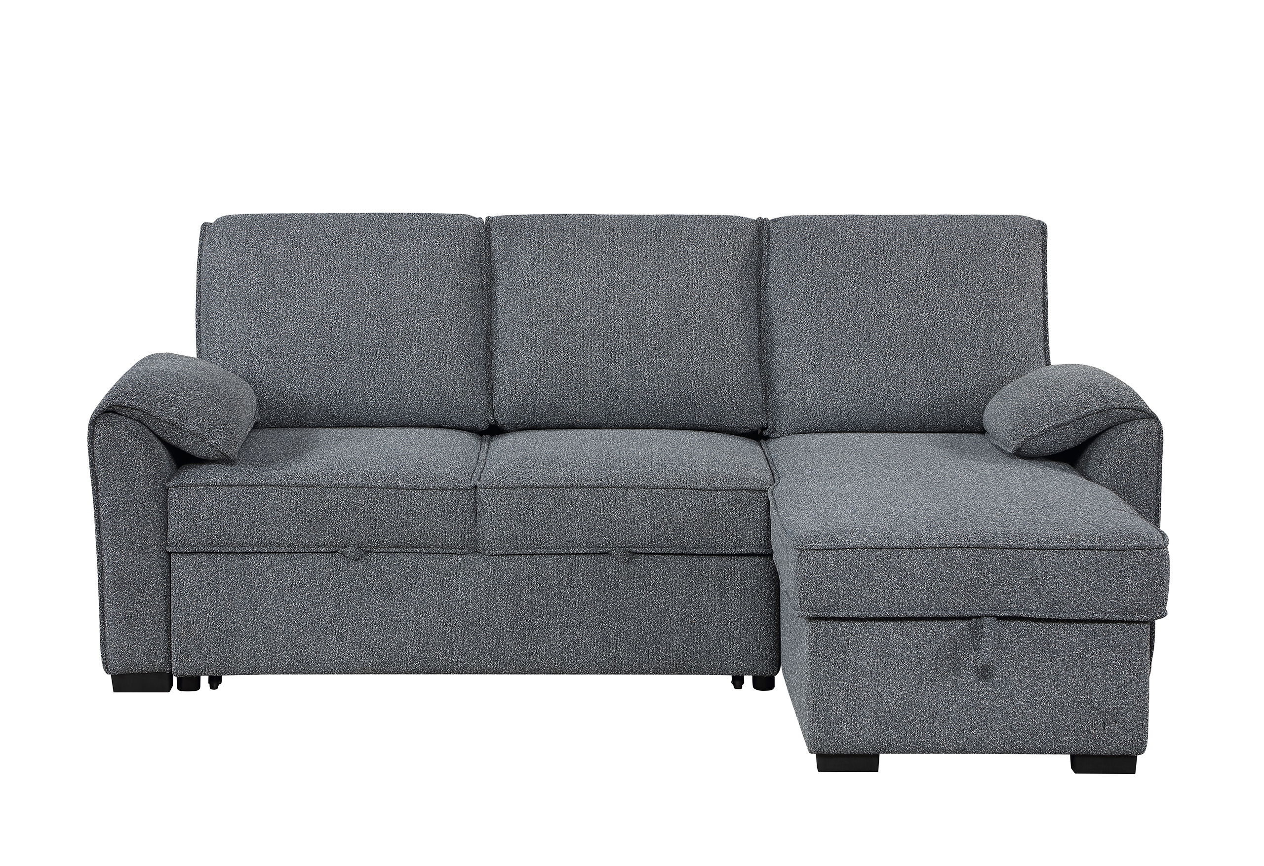 U0808 - Reversible Sofa Bed Chaise With Storage - Dark Gray