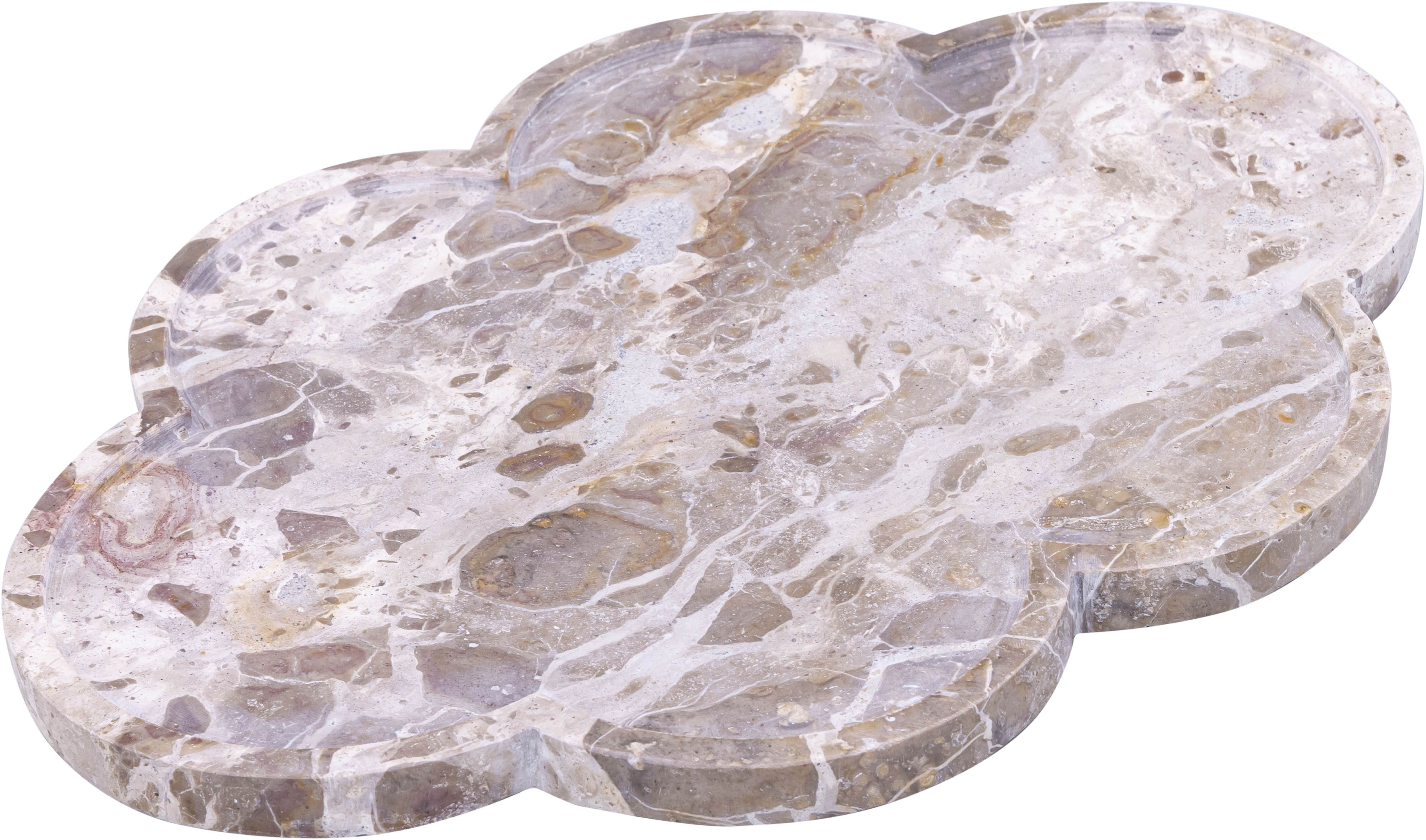 Rimini - Marble Clover Shaped Tray - Beige