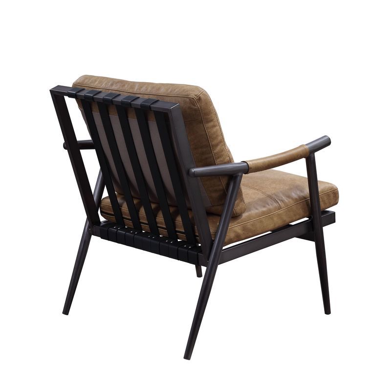 Anzan - Accent Chair - Berham Chestnut Top Grain Leather & Matt Iron, light brown, view 5