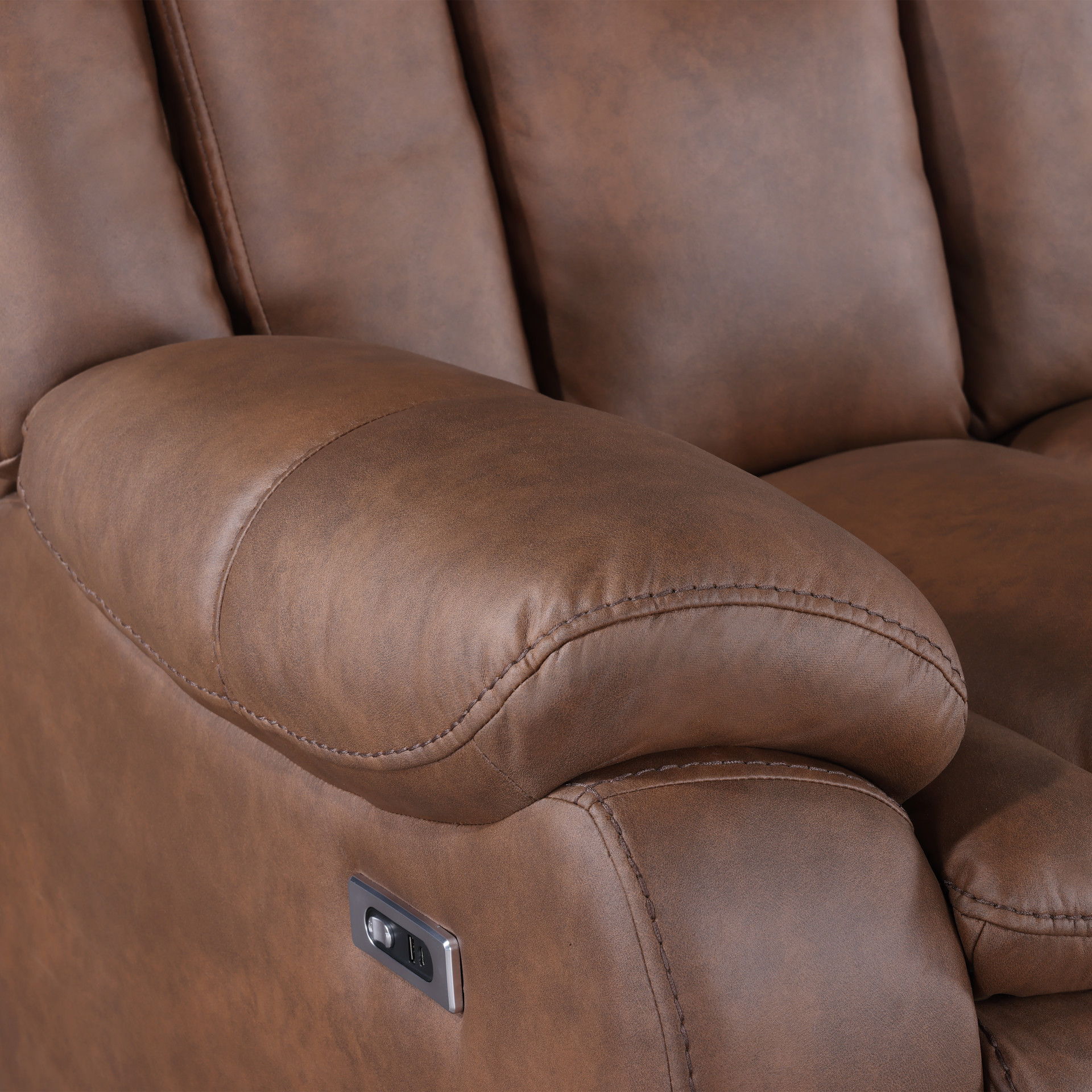 Morello - Sofa With Power Footrest - Brown, light brown, view 7
