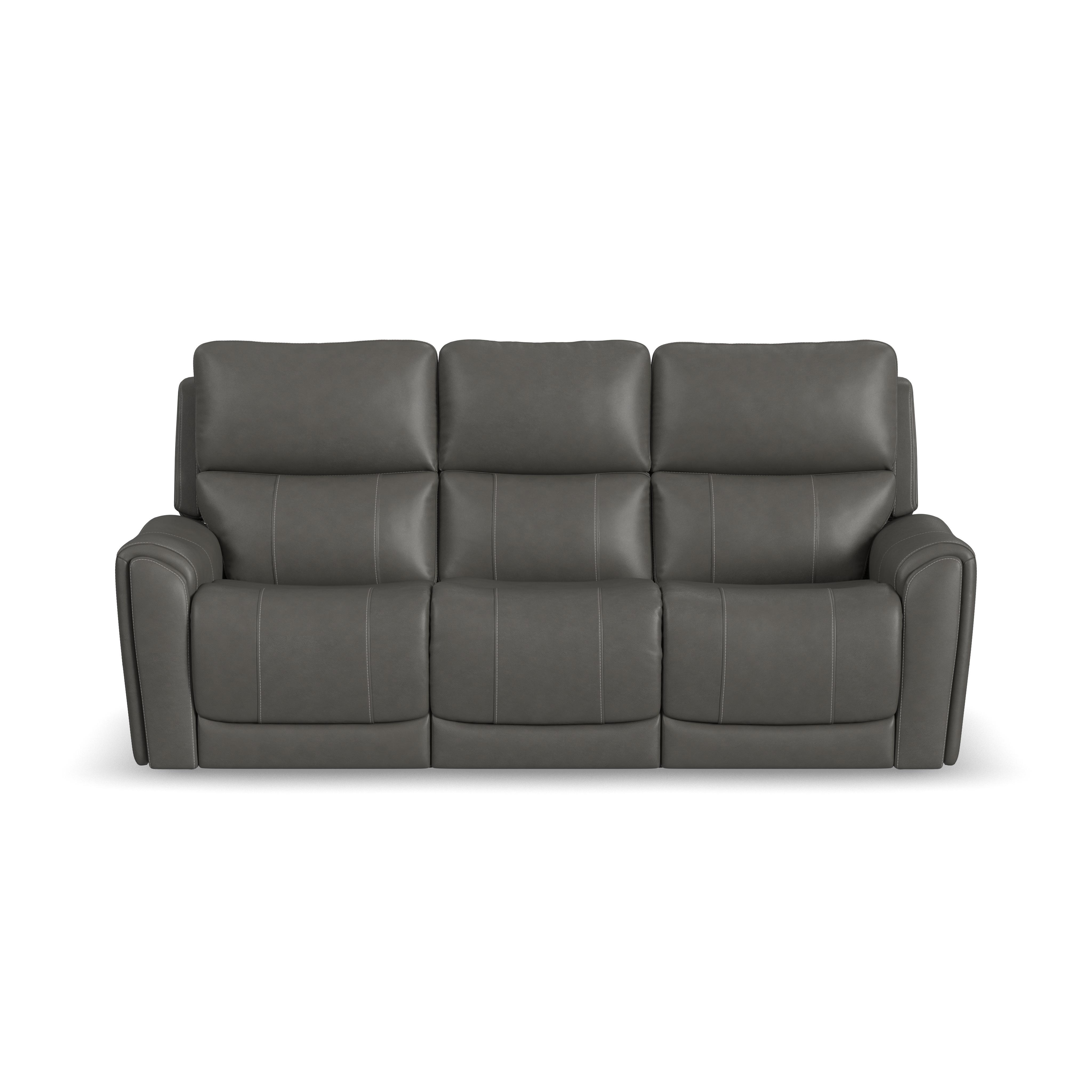 Carter - Power Reclining Sofa With Console & Power Headrests & Lumbar - Smoke, dark gray, view 3