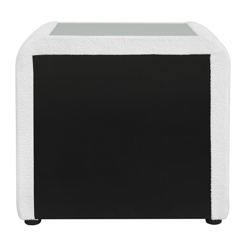 Shelyn - Nightstand - White Teddy Sherpa & Chrome, white, view 4