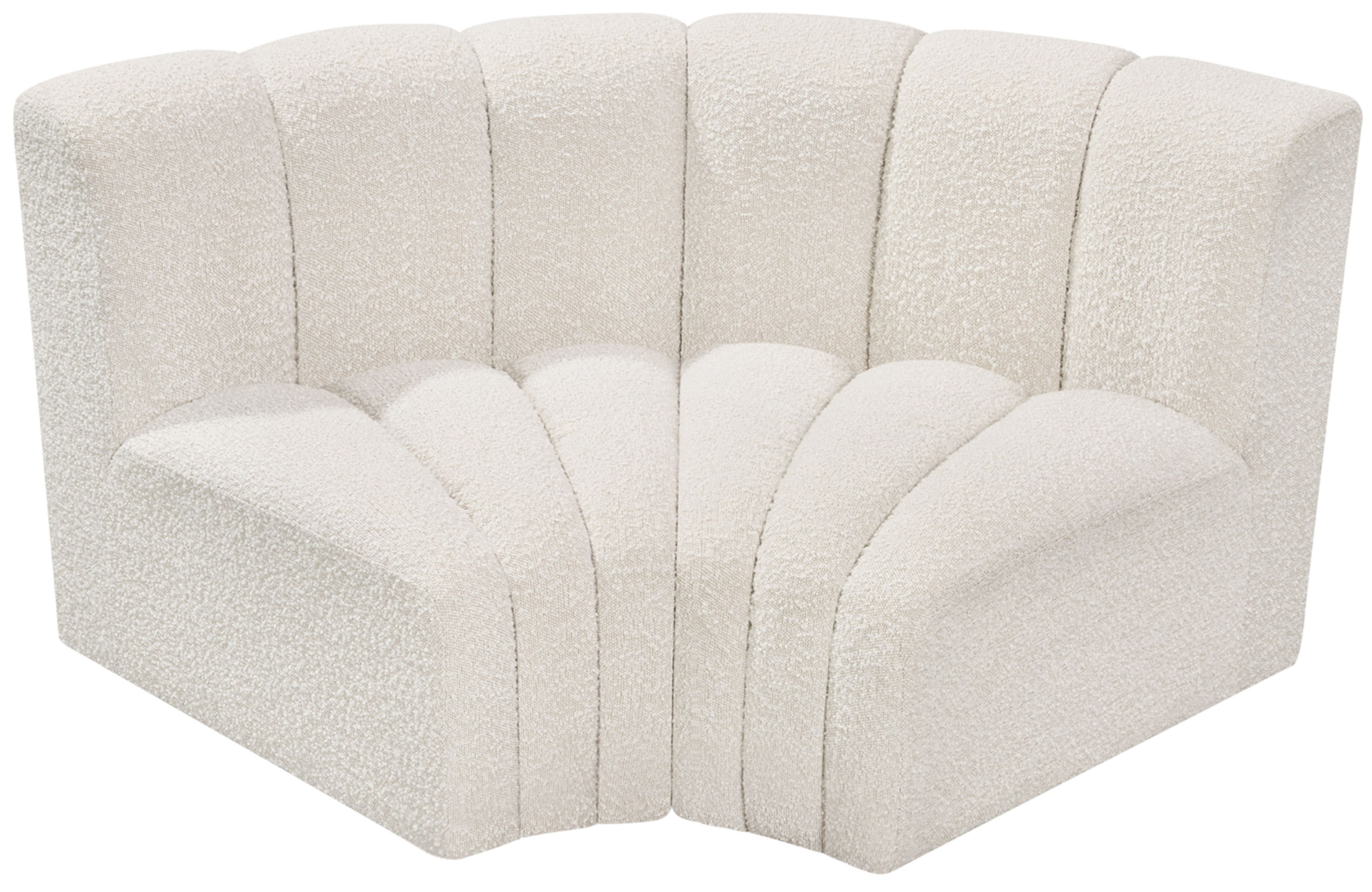 Arc - Boucle Fabric 2 Piece Modular Sofa - Cream