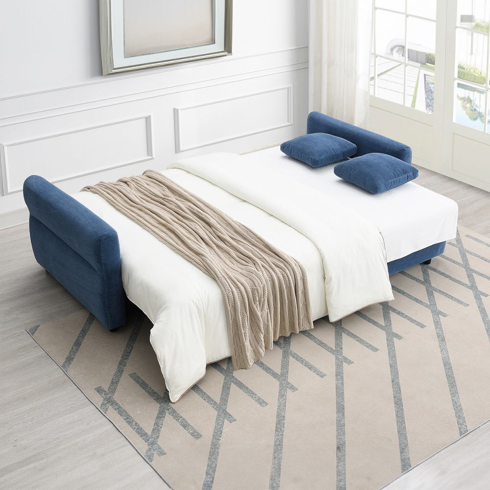 Haran - Sofa With Sleeper - Blue Fabric, blue, view 6