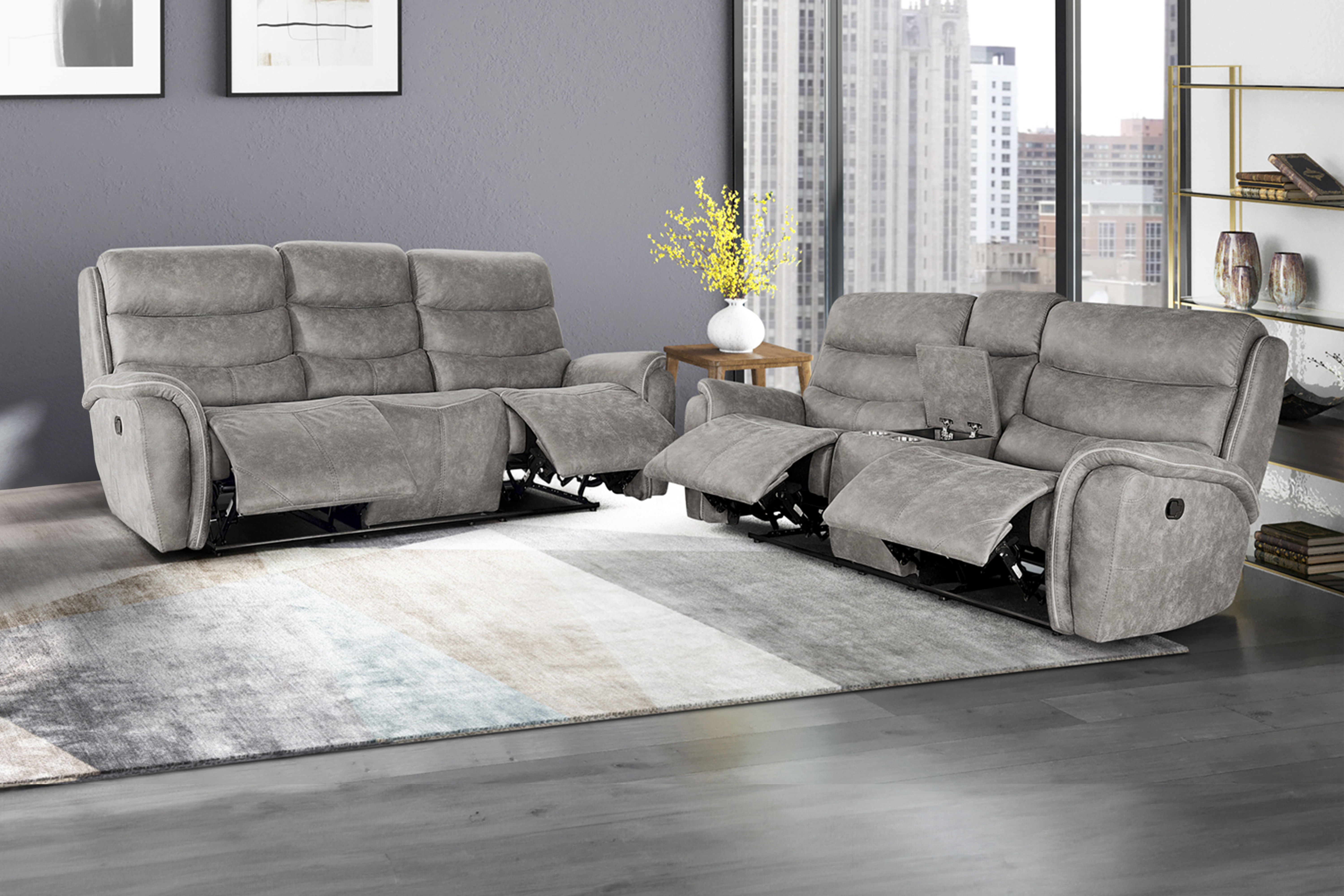 Kamari - 2 Piece Manual Sofa & Loveseat - Gray