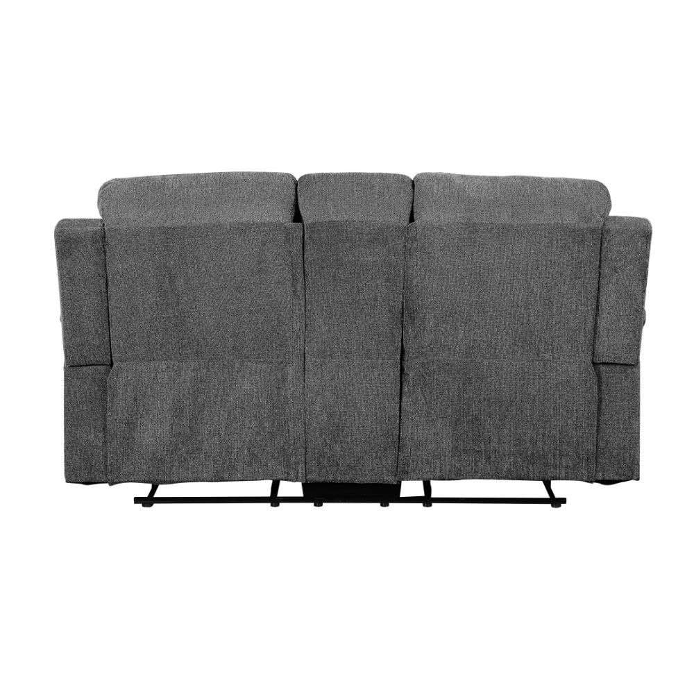 Kalen - Motion Loveseat With Console - Gray Chenille, dark gray, view 3