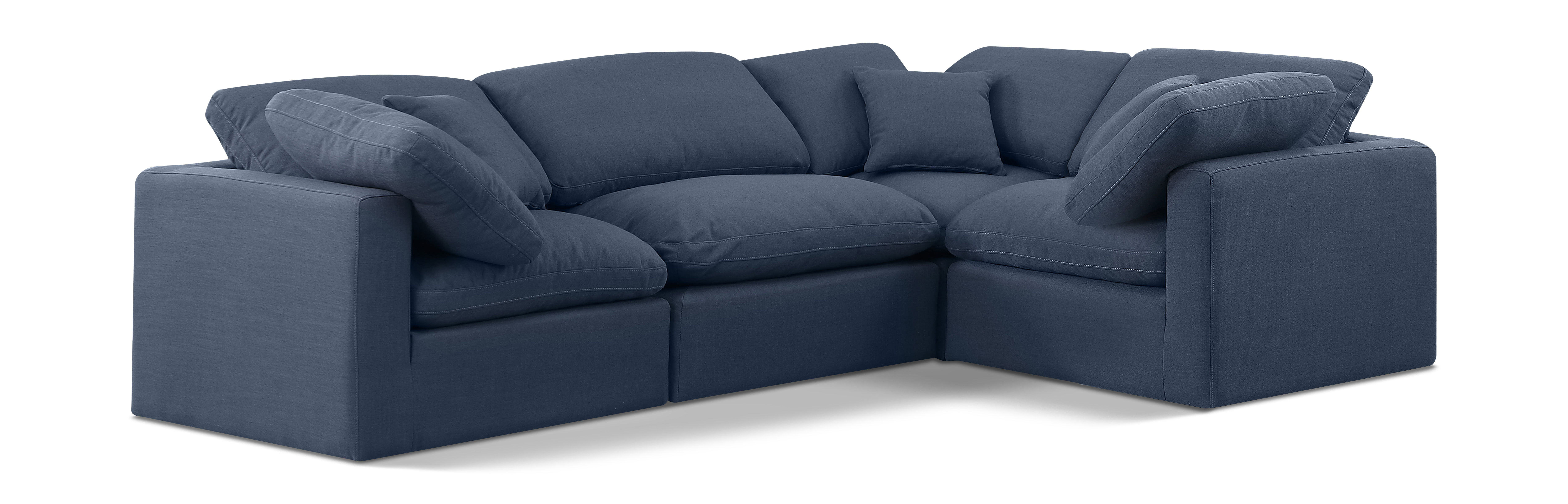 Indulge - Linen 4 Piece Modular Corner Sectional - Navy