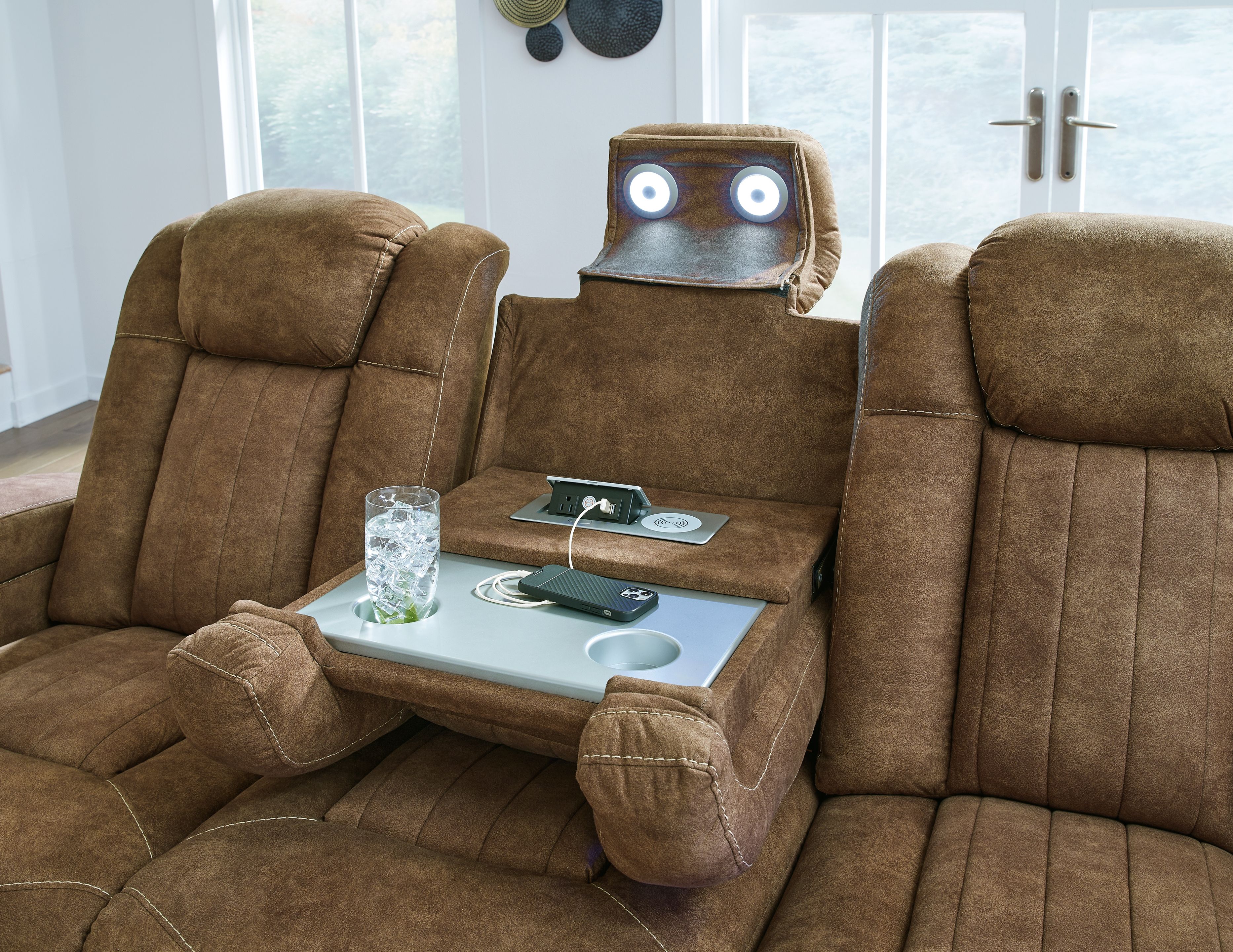 Ashley Furniture Wolfridge - Power Reclining Sofa With Adj Headrest - Brindle - Image 9