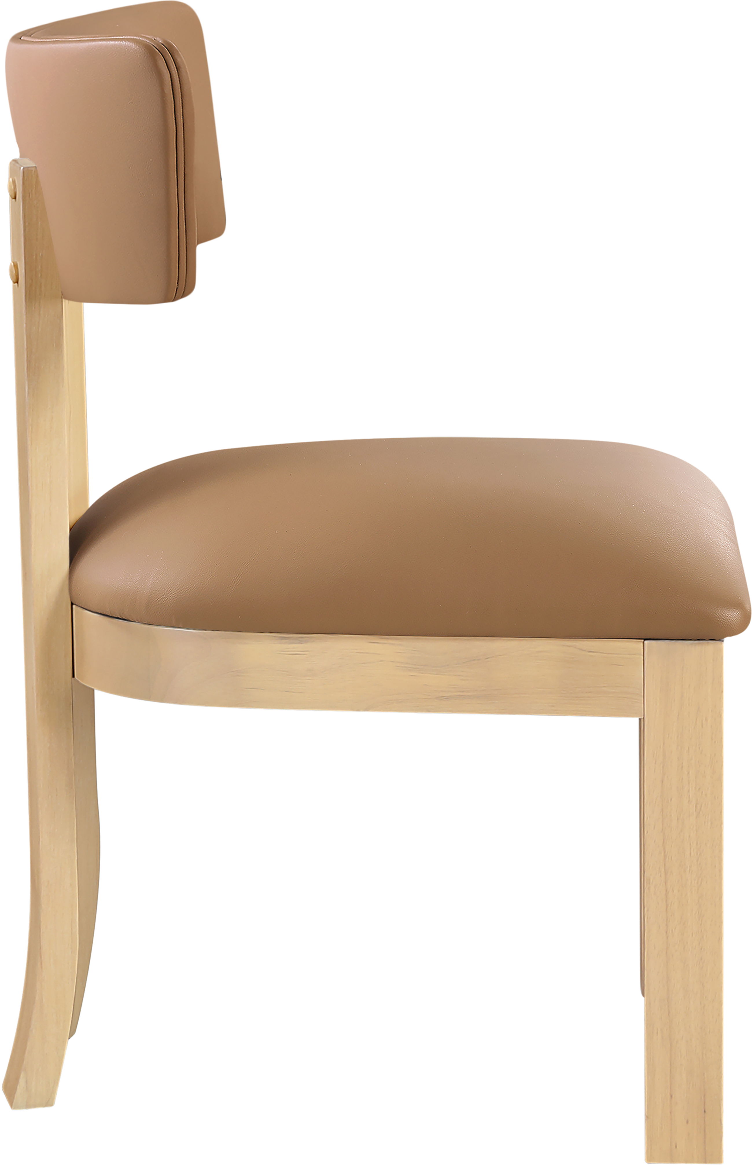 Lavrin - Vegan Leather Dining Side Chair (Set of 2) - Cognac