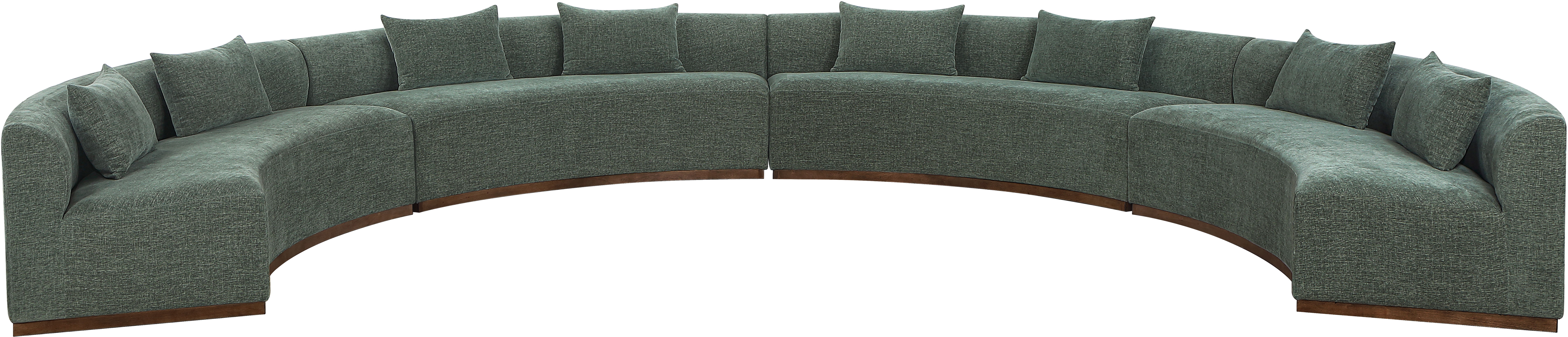 Avanti - 225.25" Chenille Fabric Upholstered 4 Piece Modular Sectional - Olive