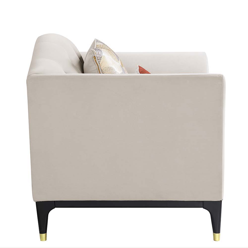 Tayden - Chair With 2 Pillows - Beige Velvet, beige, view 5