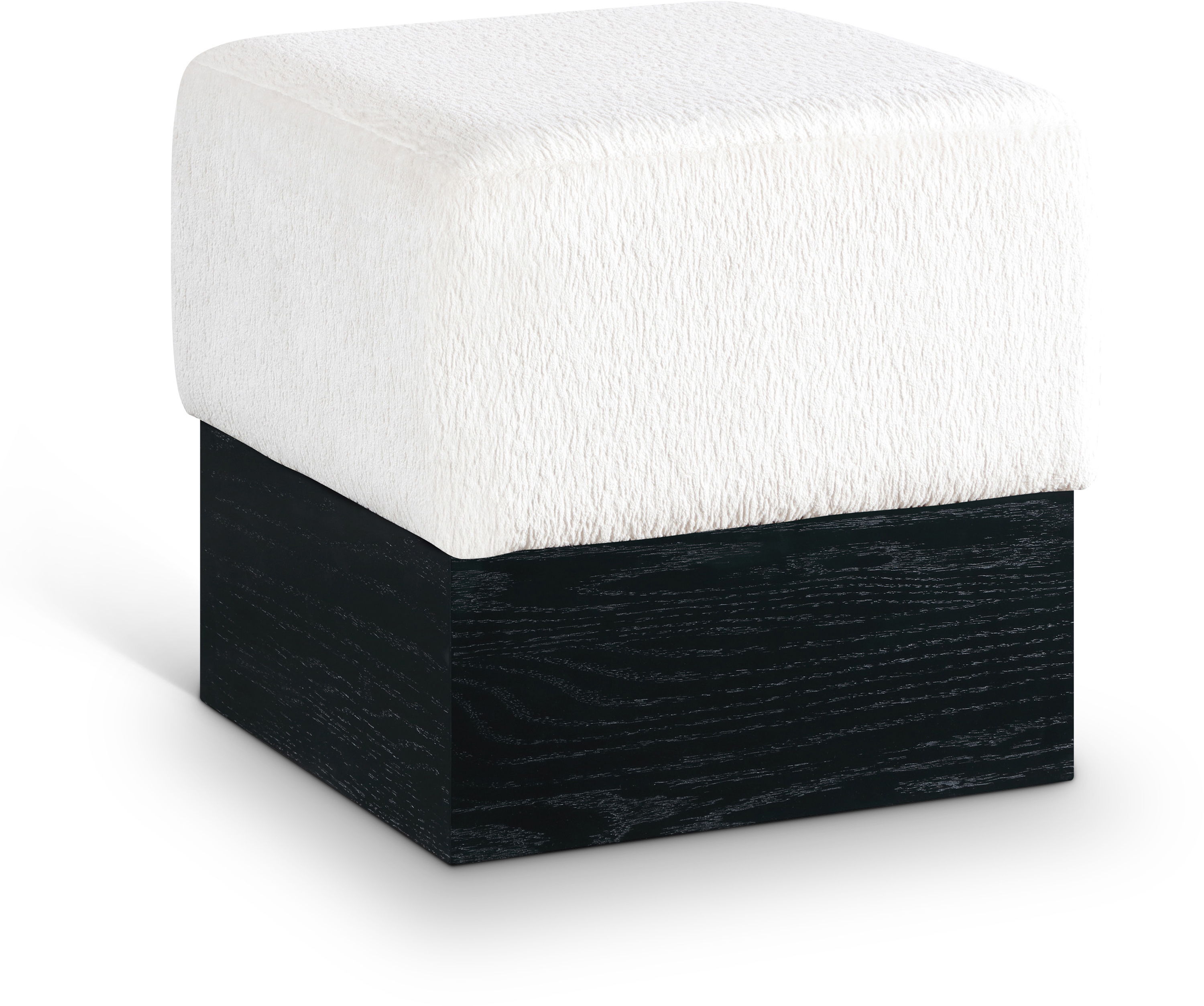 Havre - Ottoman / Stool With Black Base - Cream