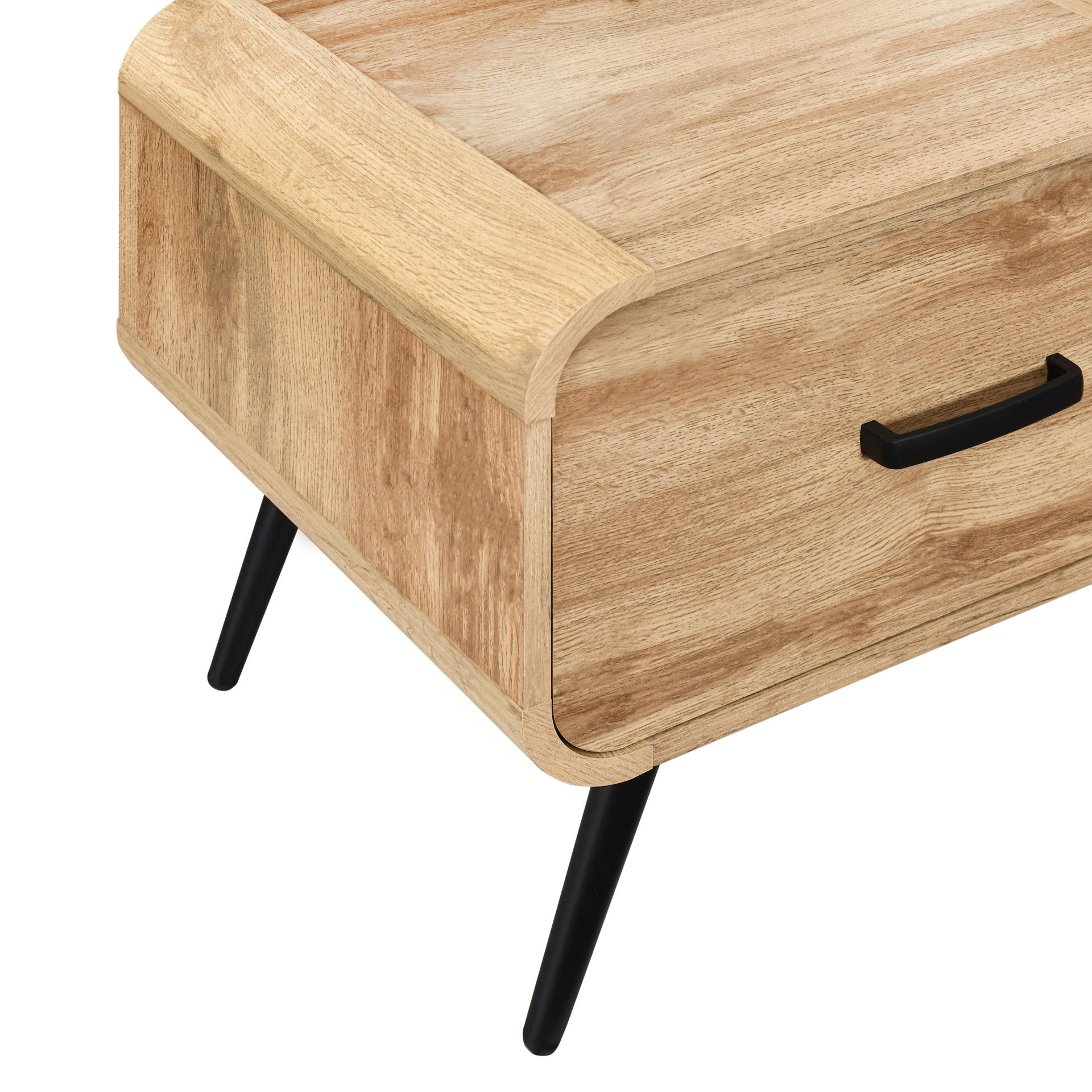Rowan - One Drawer End Table/Bedside Table - Natural, light brown, view 7