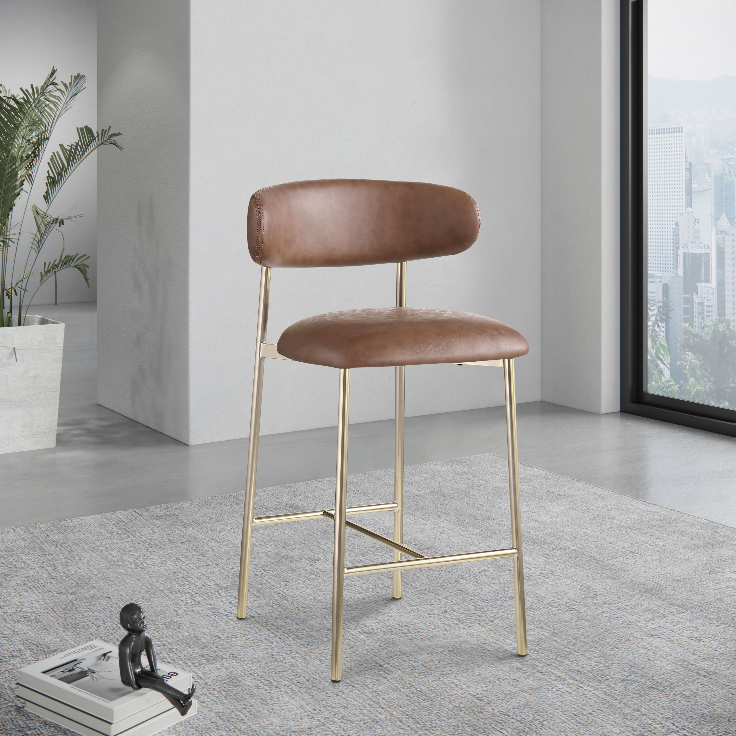 Lupita - Counter Stool (Set of 2) - Brown