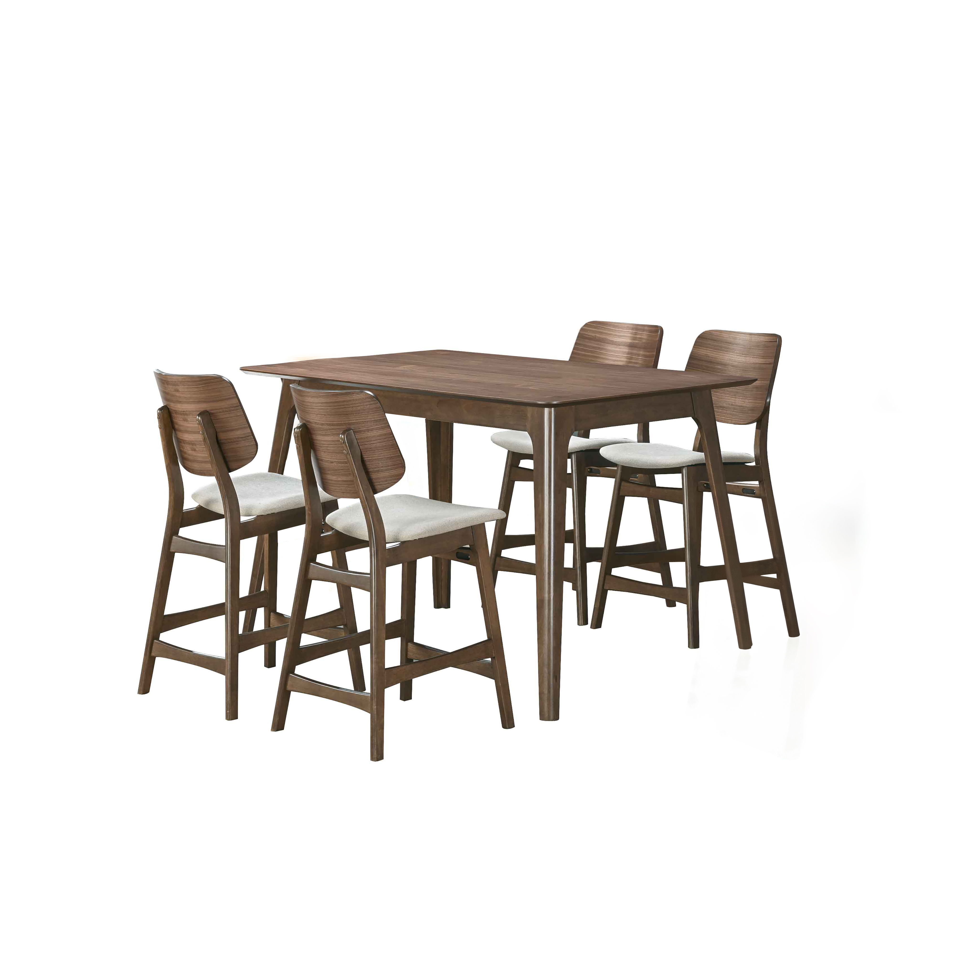 Oscar - Counter Table & 4 Chairs - Walnut
