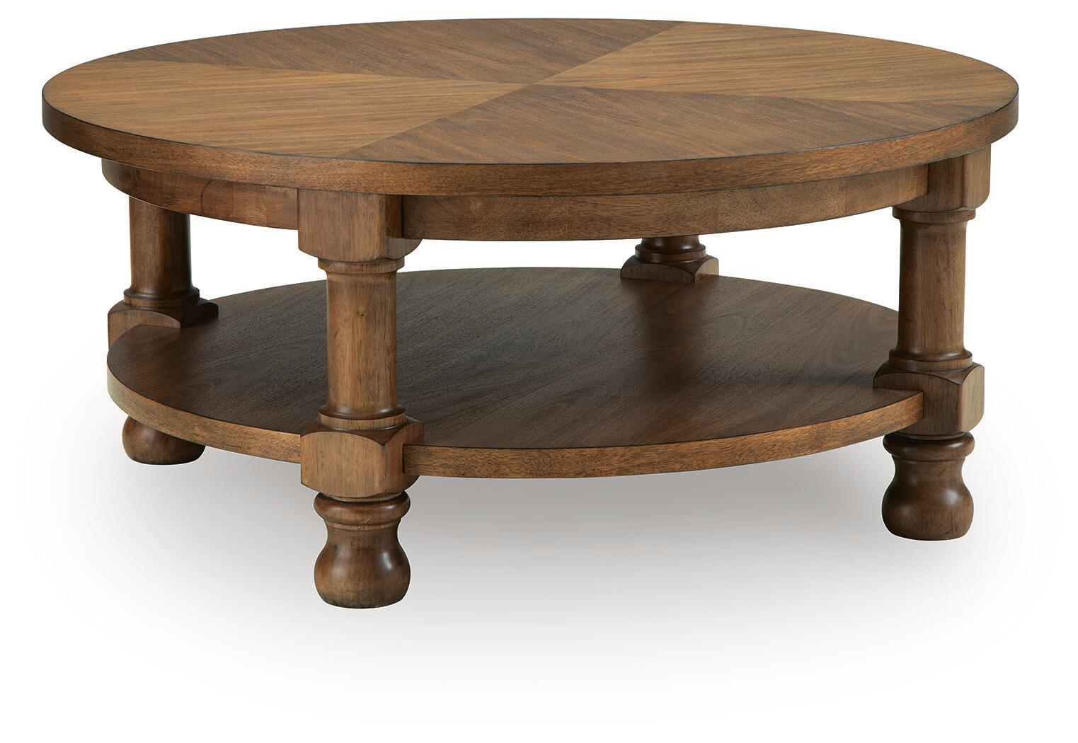 Chadworth – Round Cocktail Table – Medium Brown