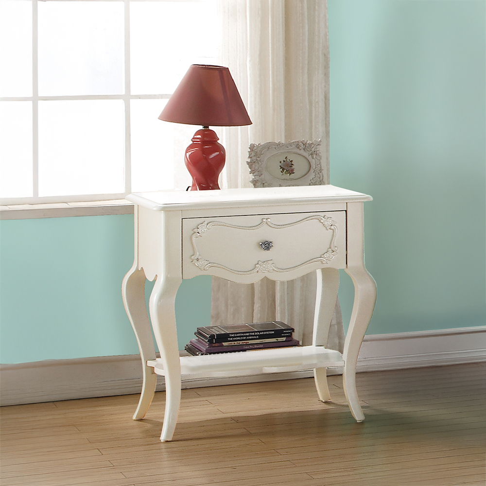 Edalene - Nightstand - Pearl White, white